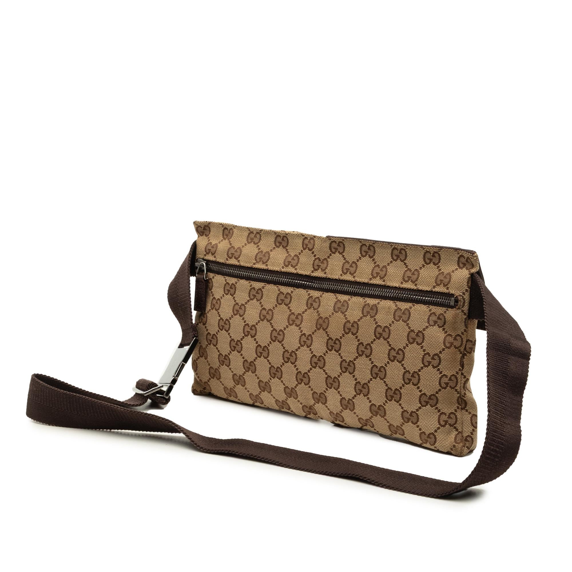 Gucci GG Canvas Double Pocket Belt Bag