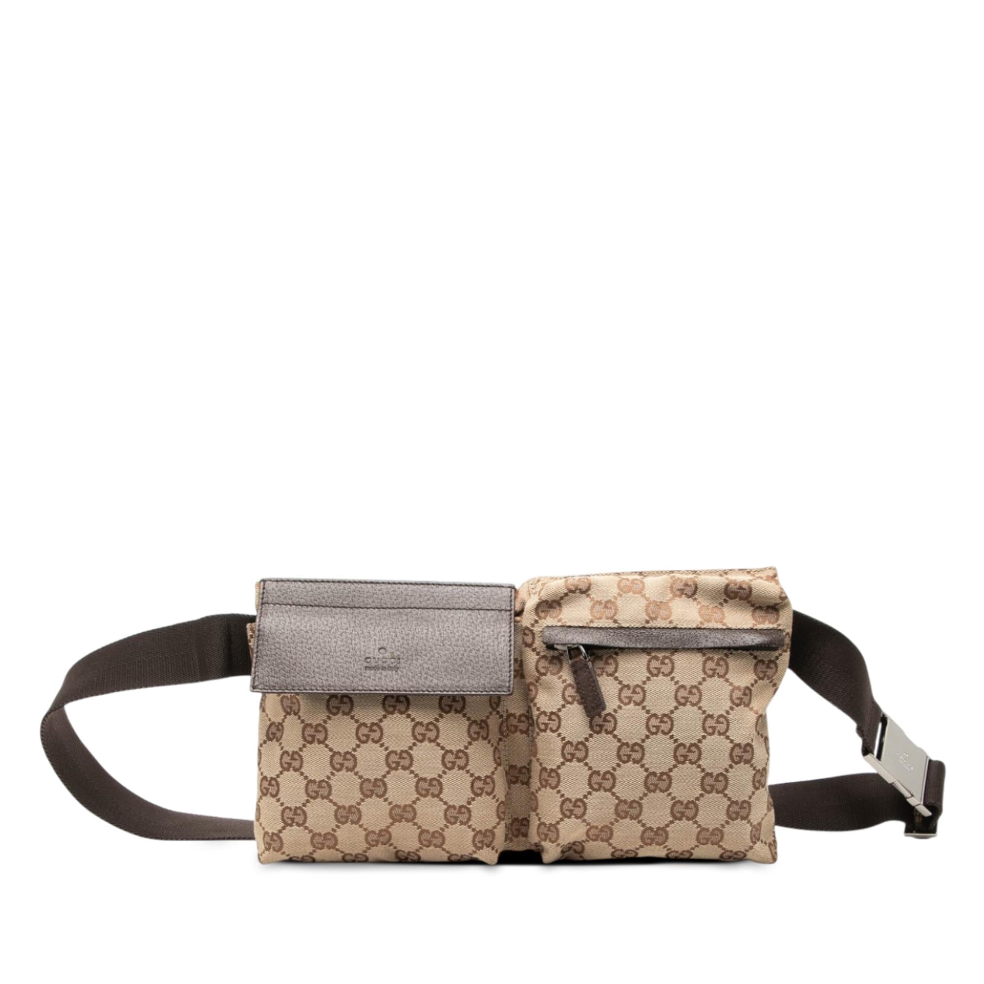 Gucci GG Canvas Double Pocket Belt Bag