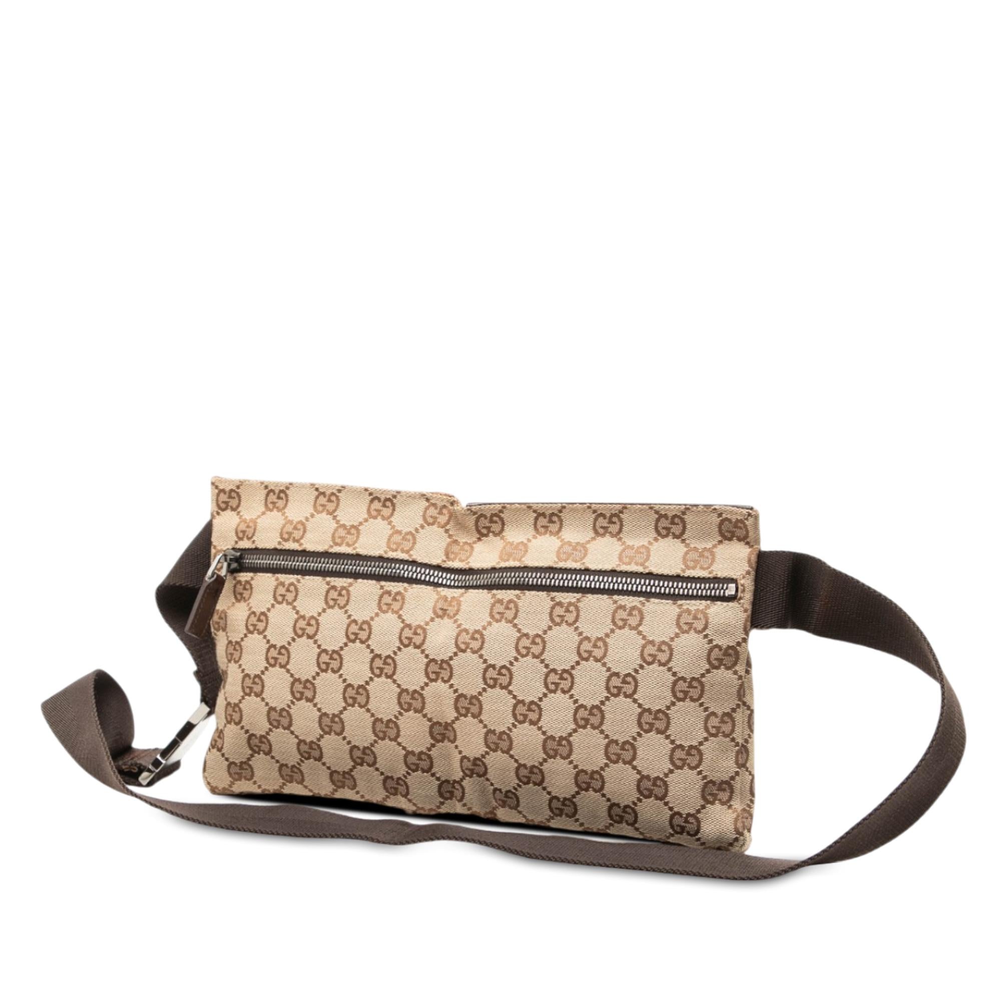 Gucci GG Canvas Double Pocket Belt Bag