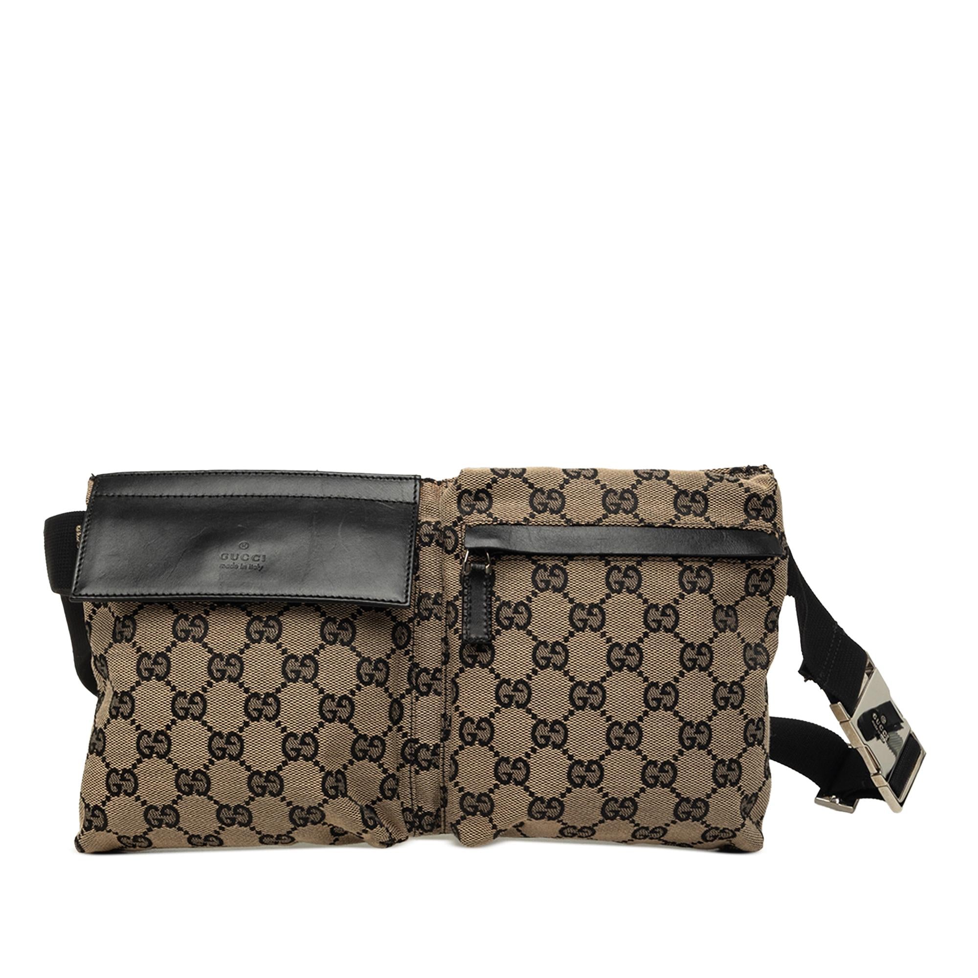 Gucci GG Canvas Double Pocket Belt Bag