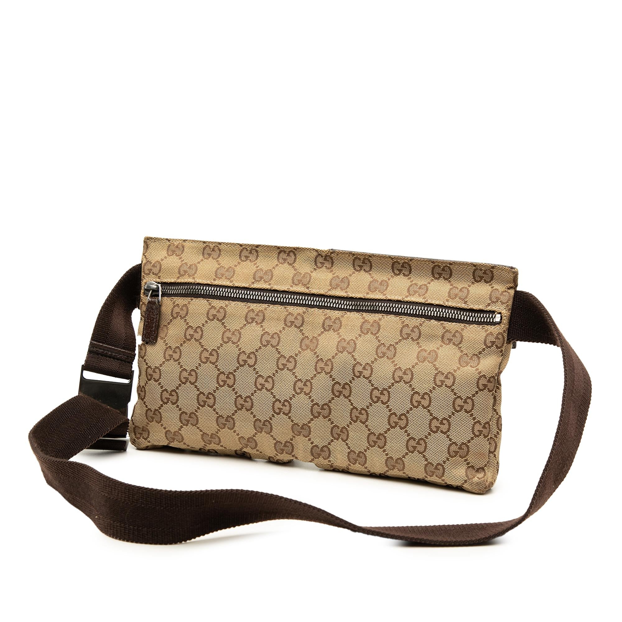 Gucci GG Canvas Double Pocket Belt Bag