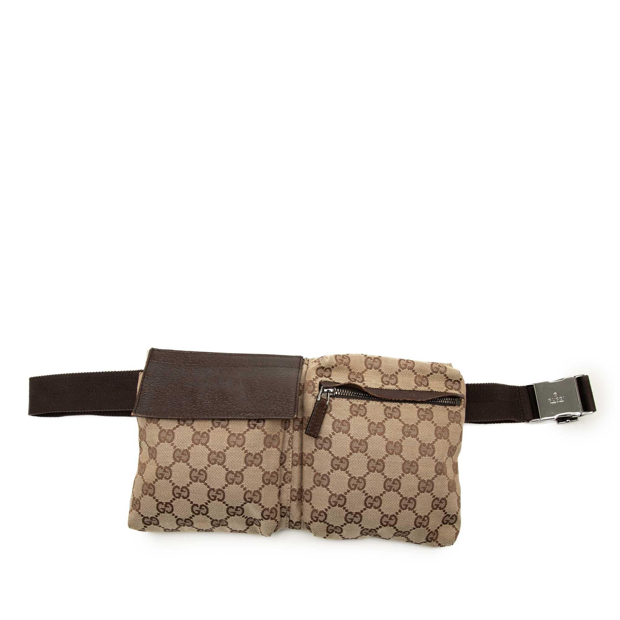 Gucci GG Canvas Double Pocket Belt Bag