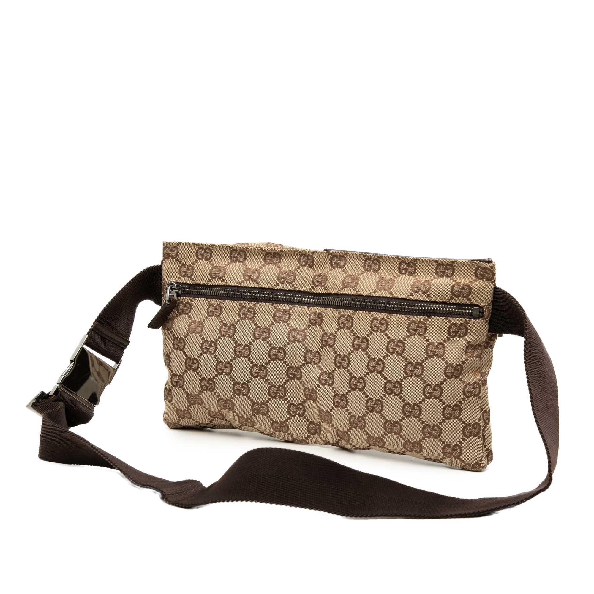 Gucci GG Canvas Double Pocket Belt Bag