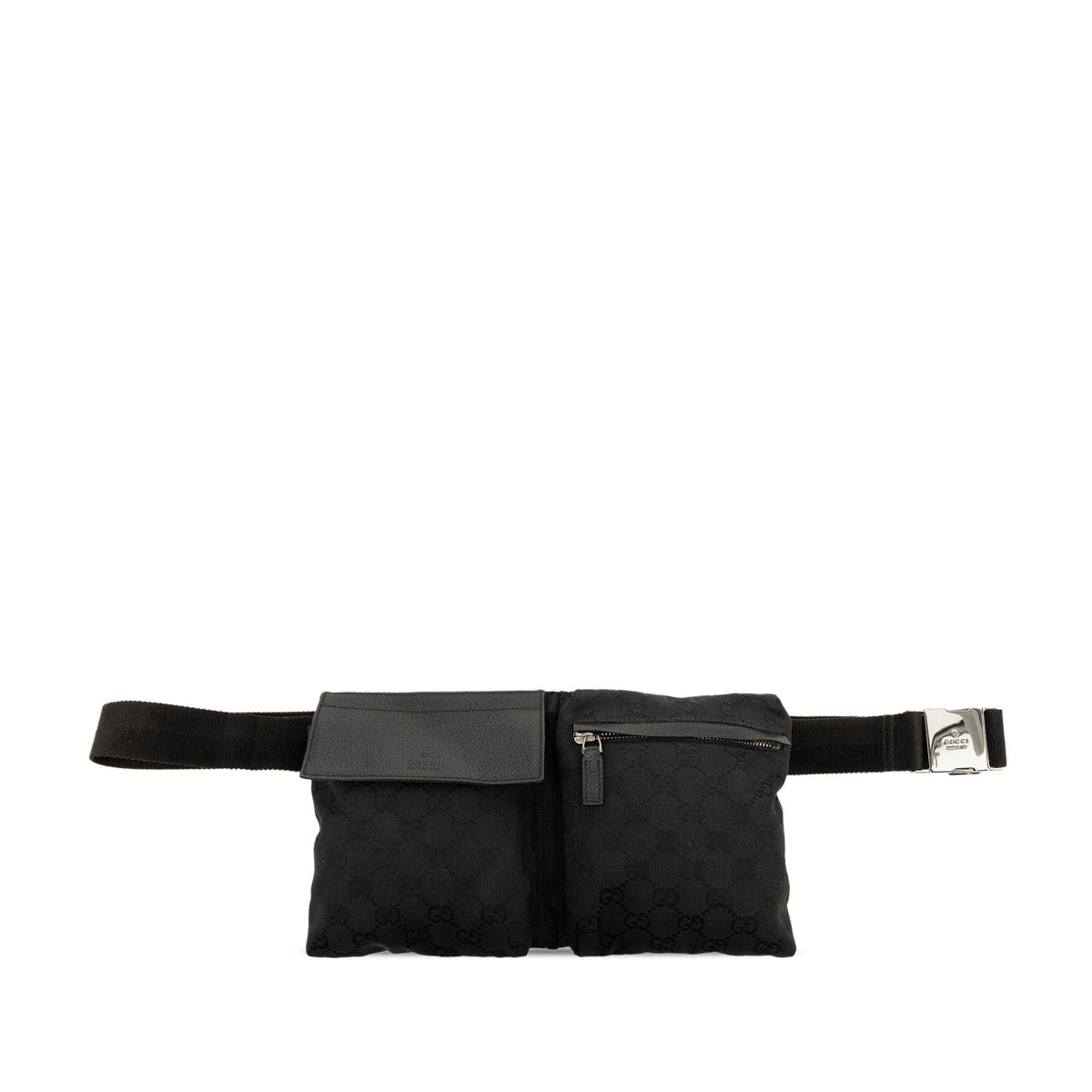 Gucci GG Canvas Double Pocket Belt Bag