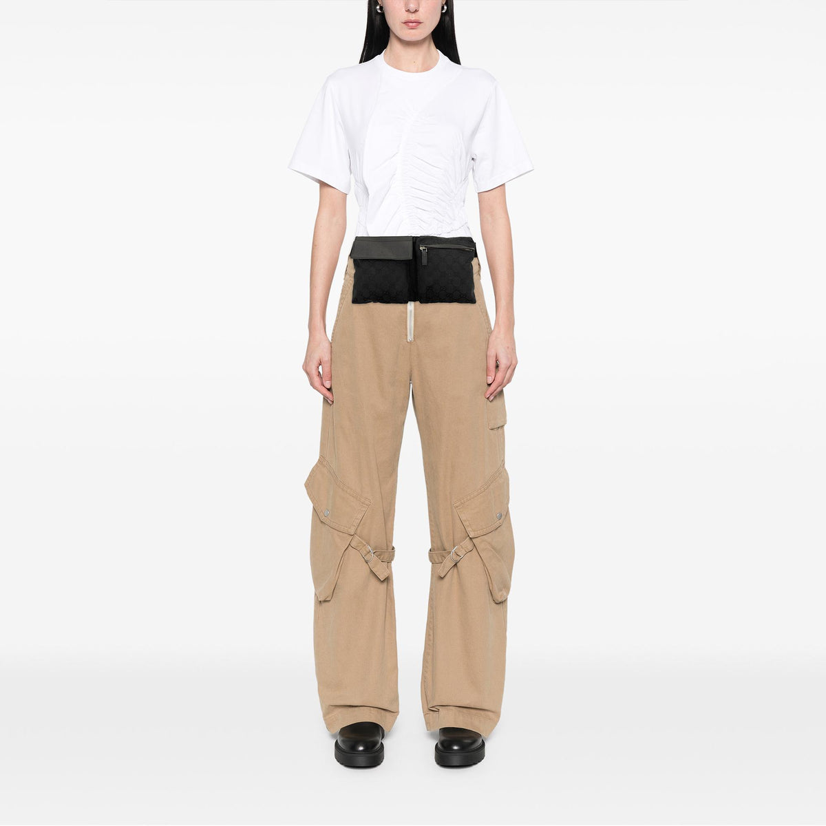 Gucci GG Canvas Double Pocket Belt Bag