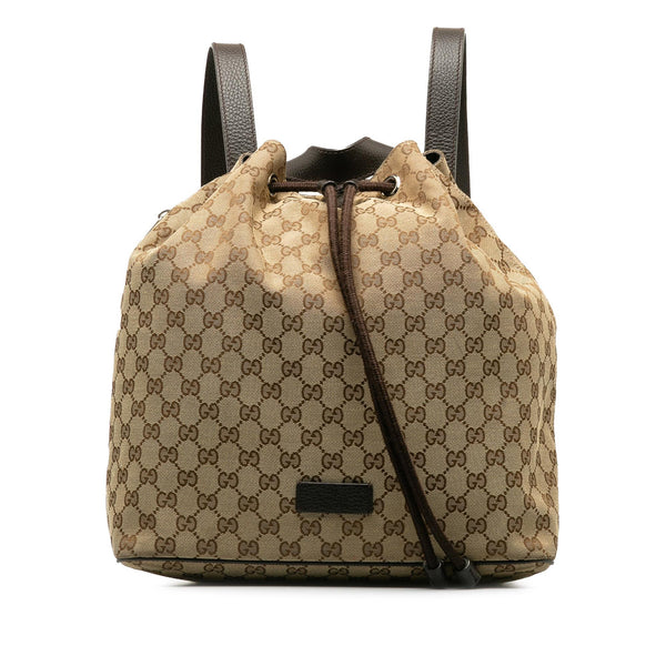 Gucci GG Canvas Drawstring Backpack (SHG-YazrQc)