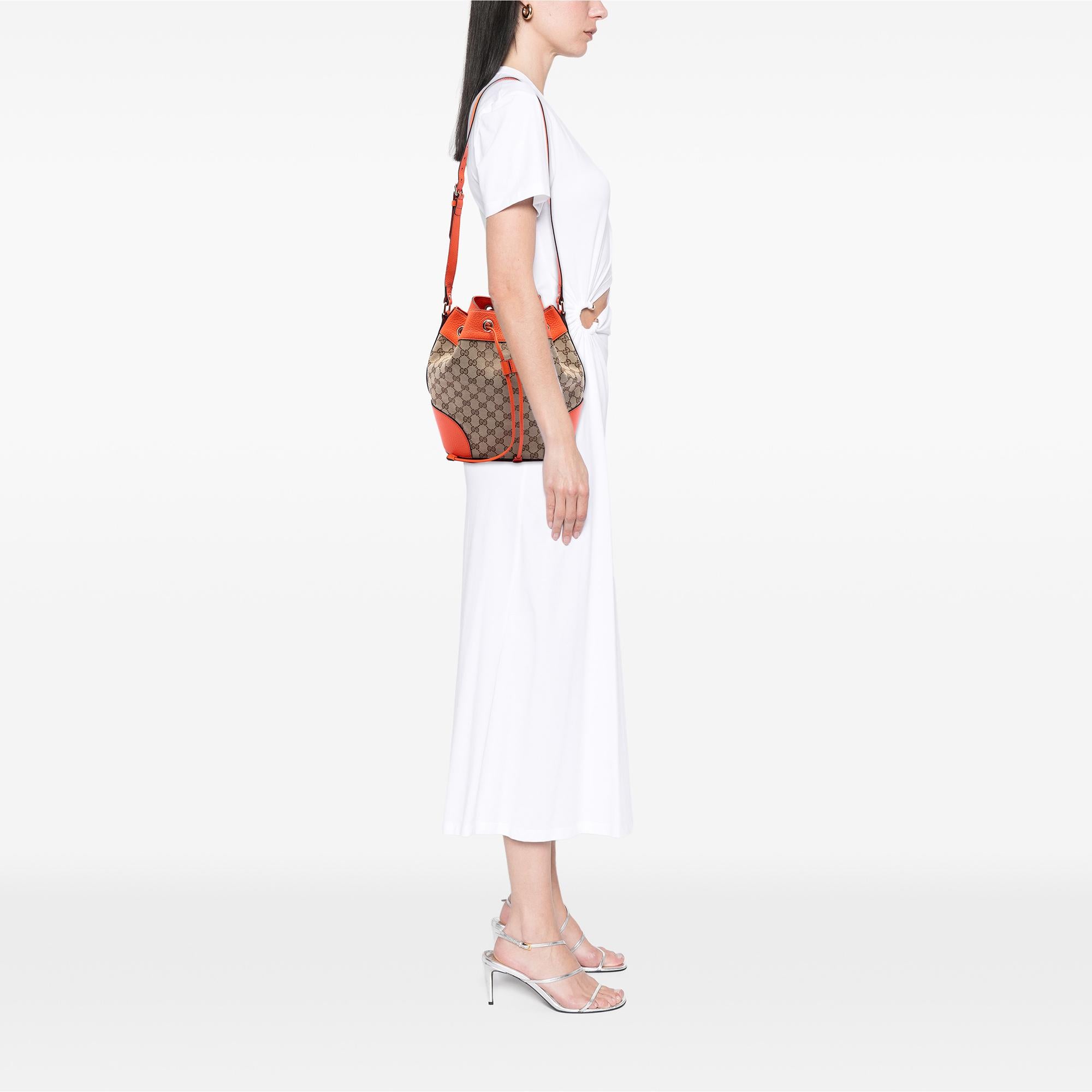 Gucci GG Canvas Drawstring Bucket Bag