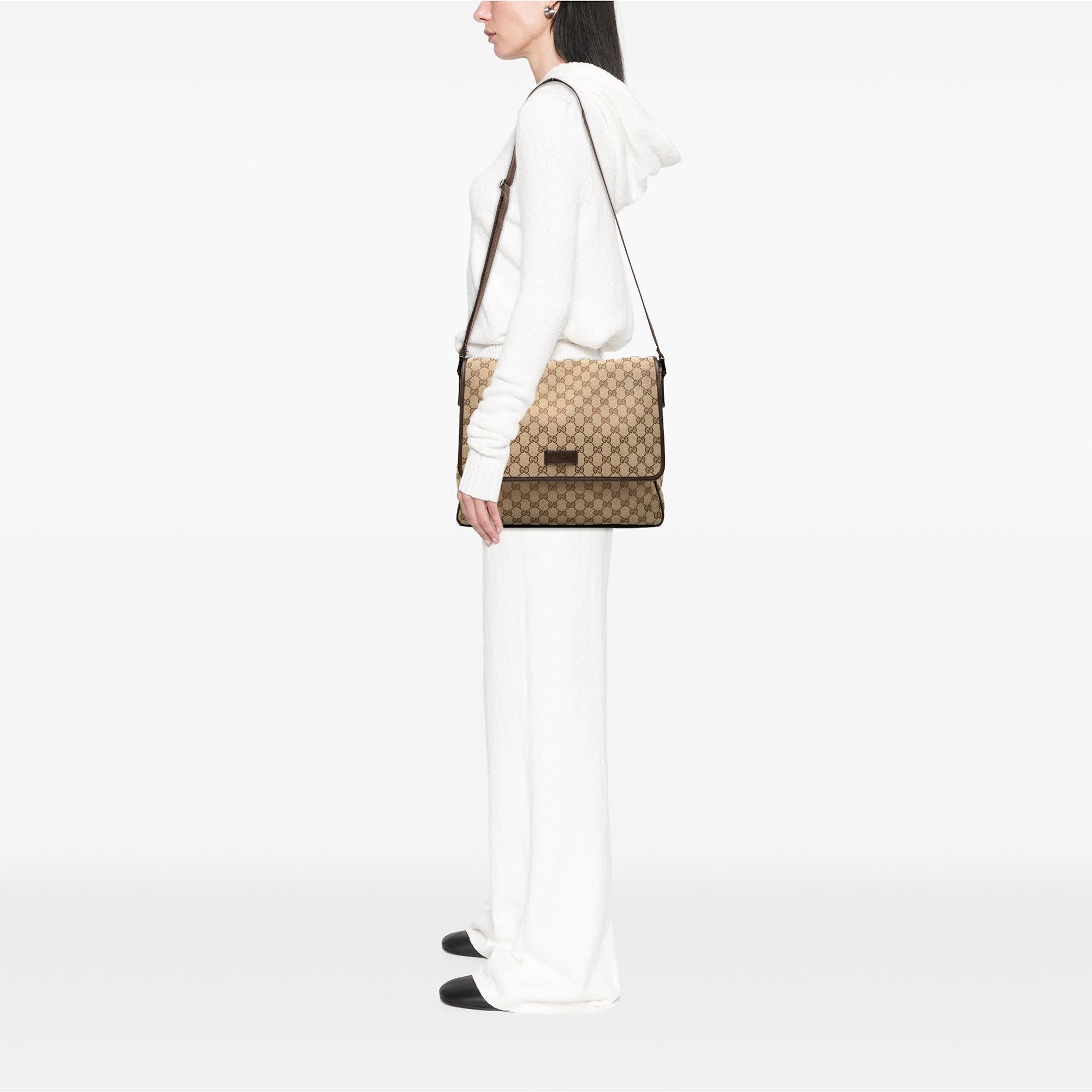 Gucci GG Canvas Flap Messenger Bag