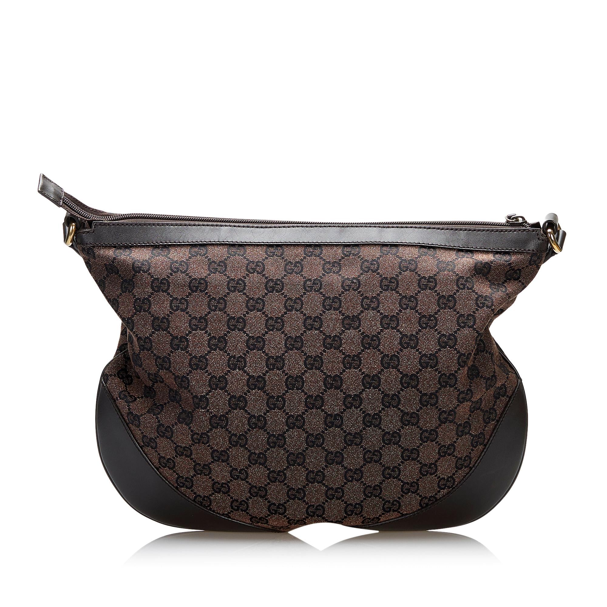 Gucci GG Canvas Half Moon Crossbody (SHG-37361)