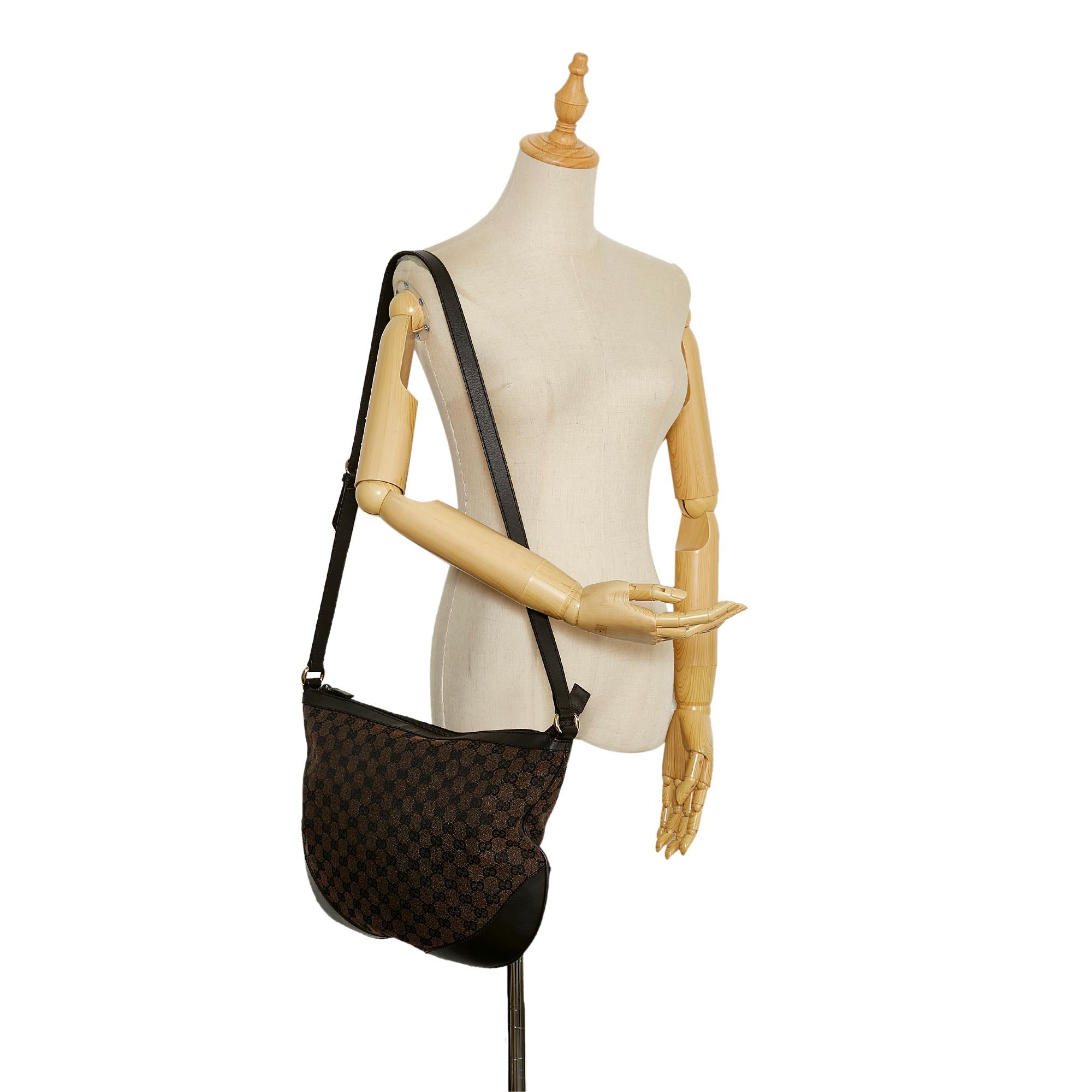 Gucci GG Canvas Half Moon Crossbody (SHG-37361)