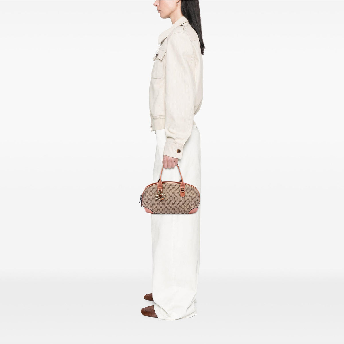 Gucci GG Canvas Heart Bit Satchel