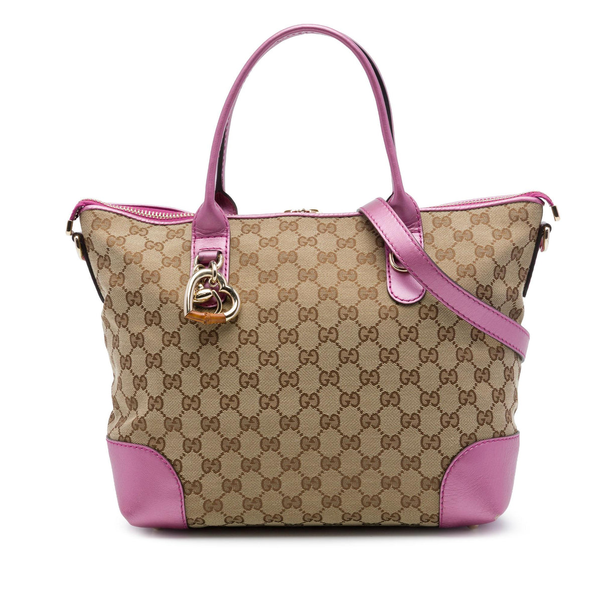Gucci GG Canvas Heart Bit Satchel