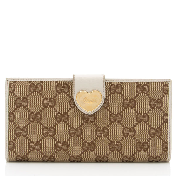 Gucci GG Canvas Heart Script Continental Wallet (SHF-6kTDdx)
