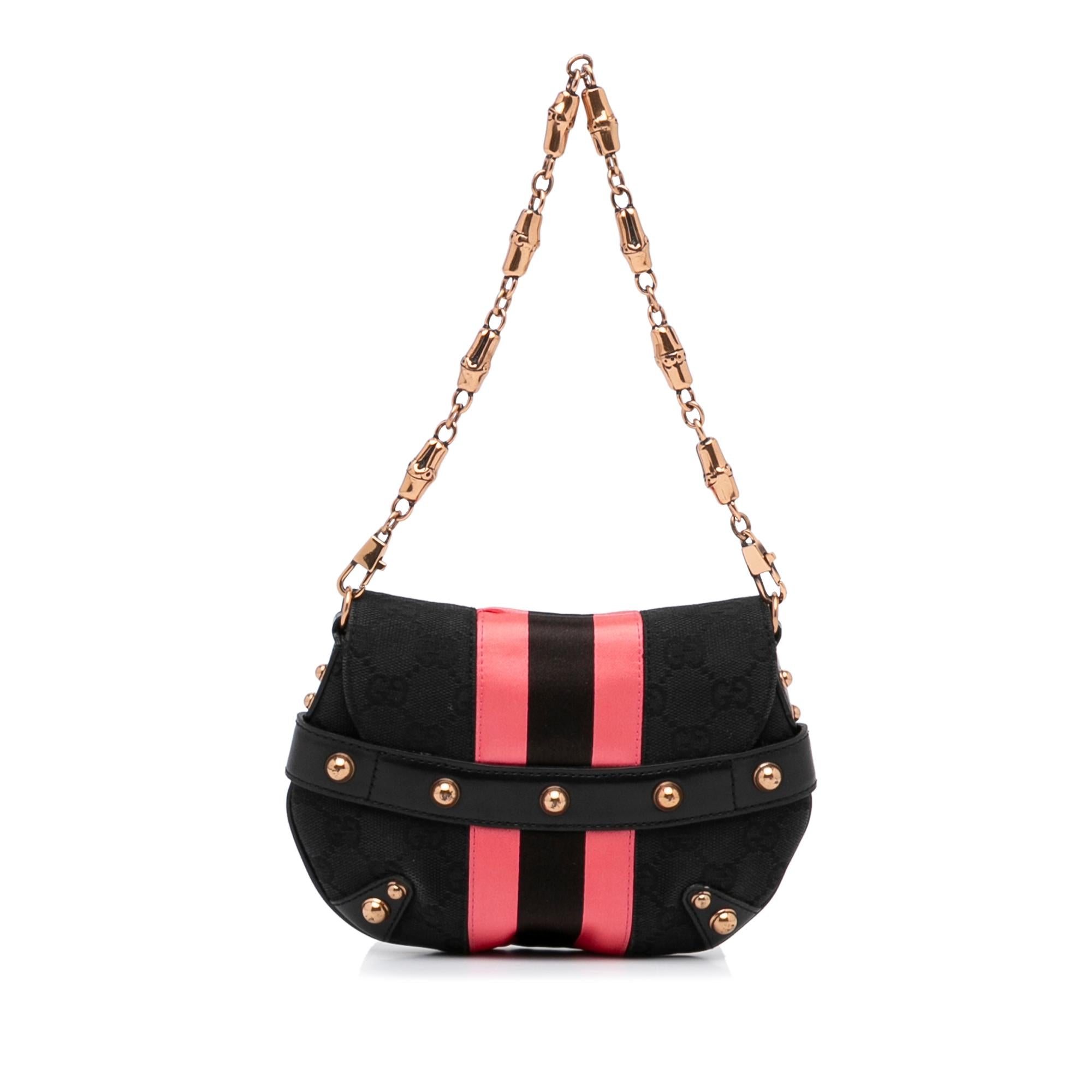 Gucci GG Canvas Horsebit Chain Baguette (SHG-FcwgFl)