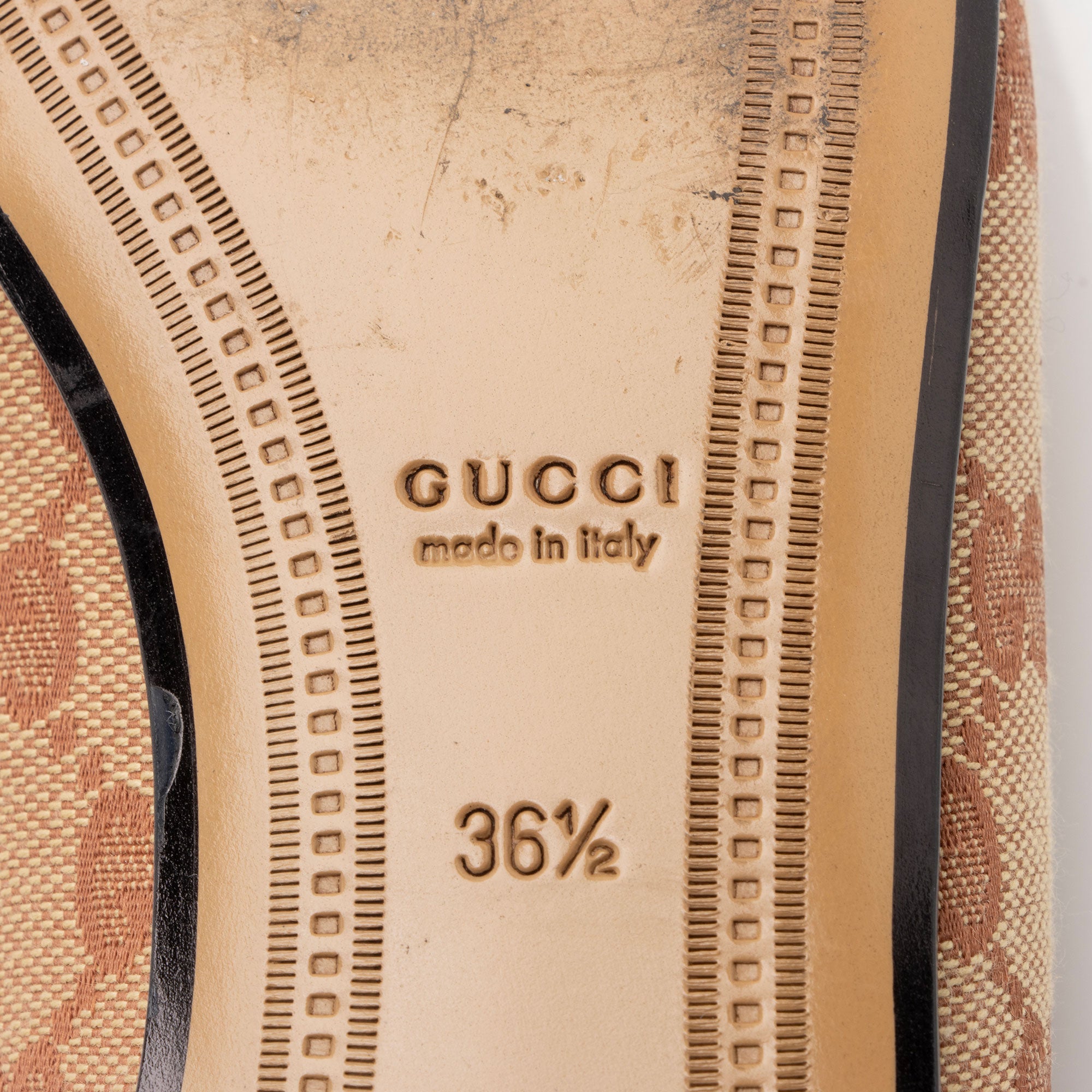 Gucci GG Canvas Horsebit Jordaan Loafers - Size 6.5 / 36.5 - FINAL SALE (SHF-DyXTtO)