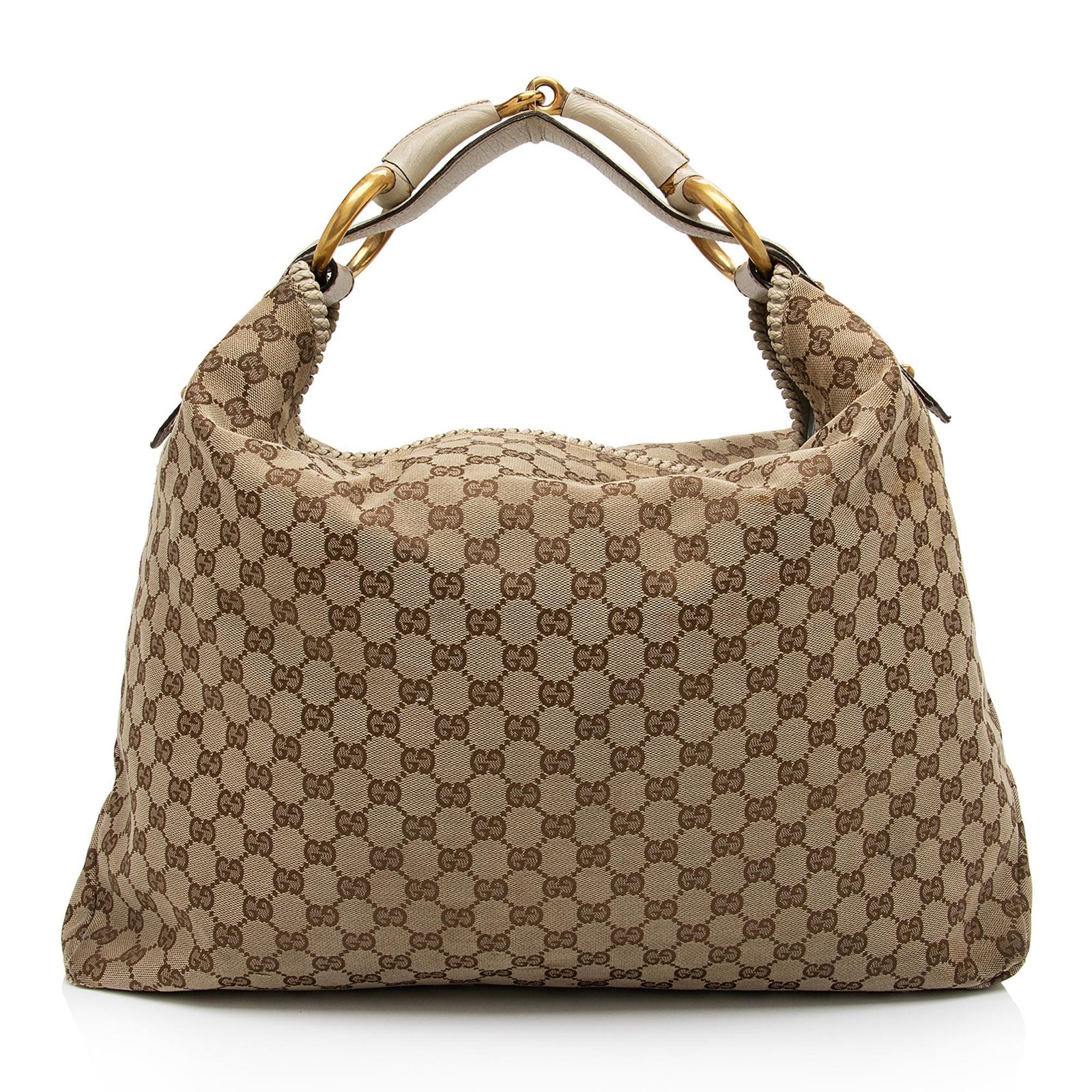 Gucci GG Canvas Horsebit Large Hobo FINAL SALE SHF cqgUHp LuxeDH