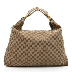 Gucci GG Canvas Horsebit Large Hobo FINAL SALE SHF cqgUHp LuxeDH
