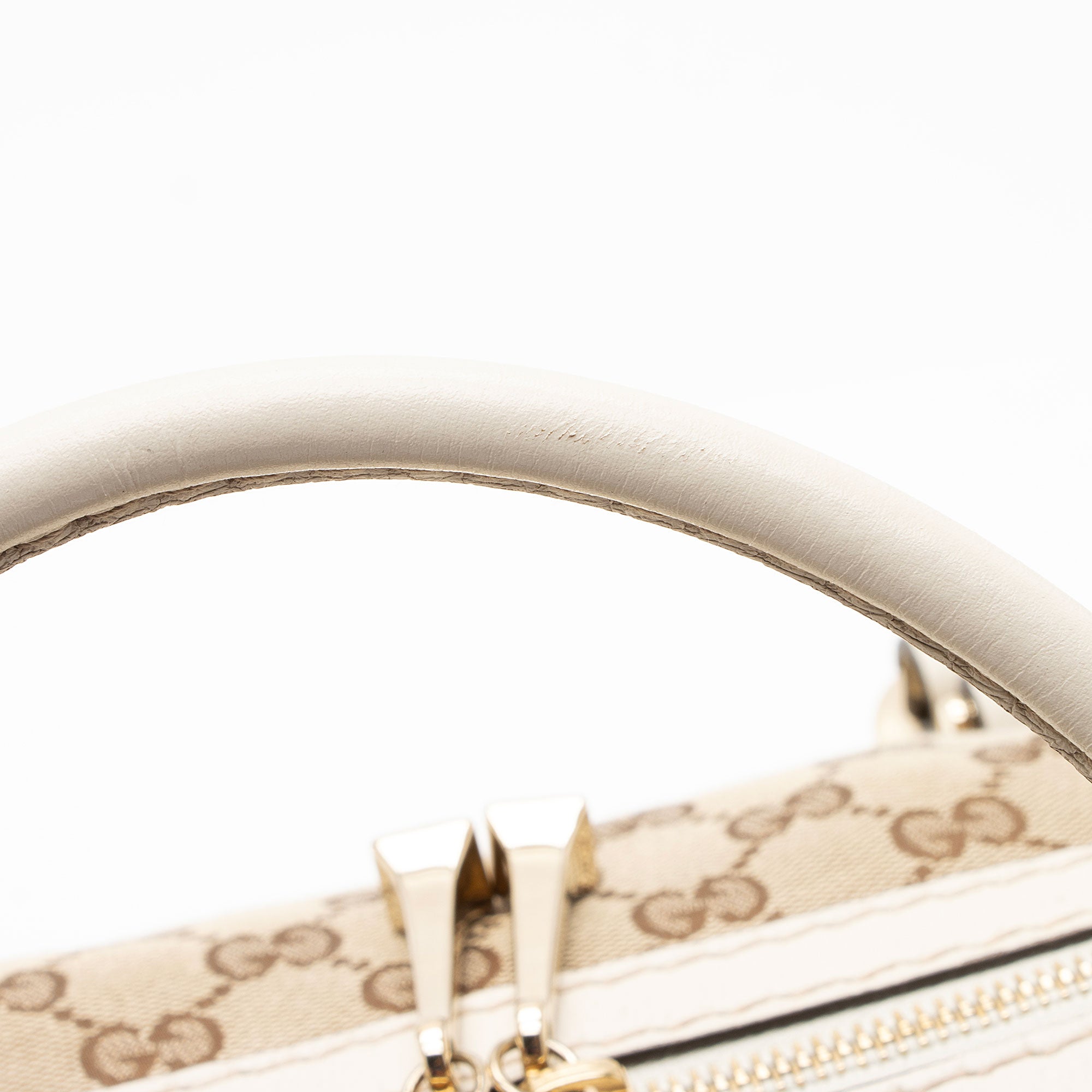 Gucci GG Canvas Horsebit Nailhead Medium Boston Bag