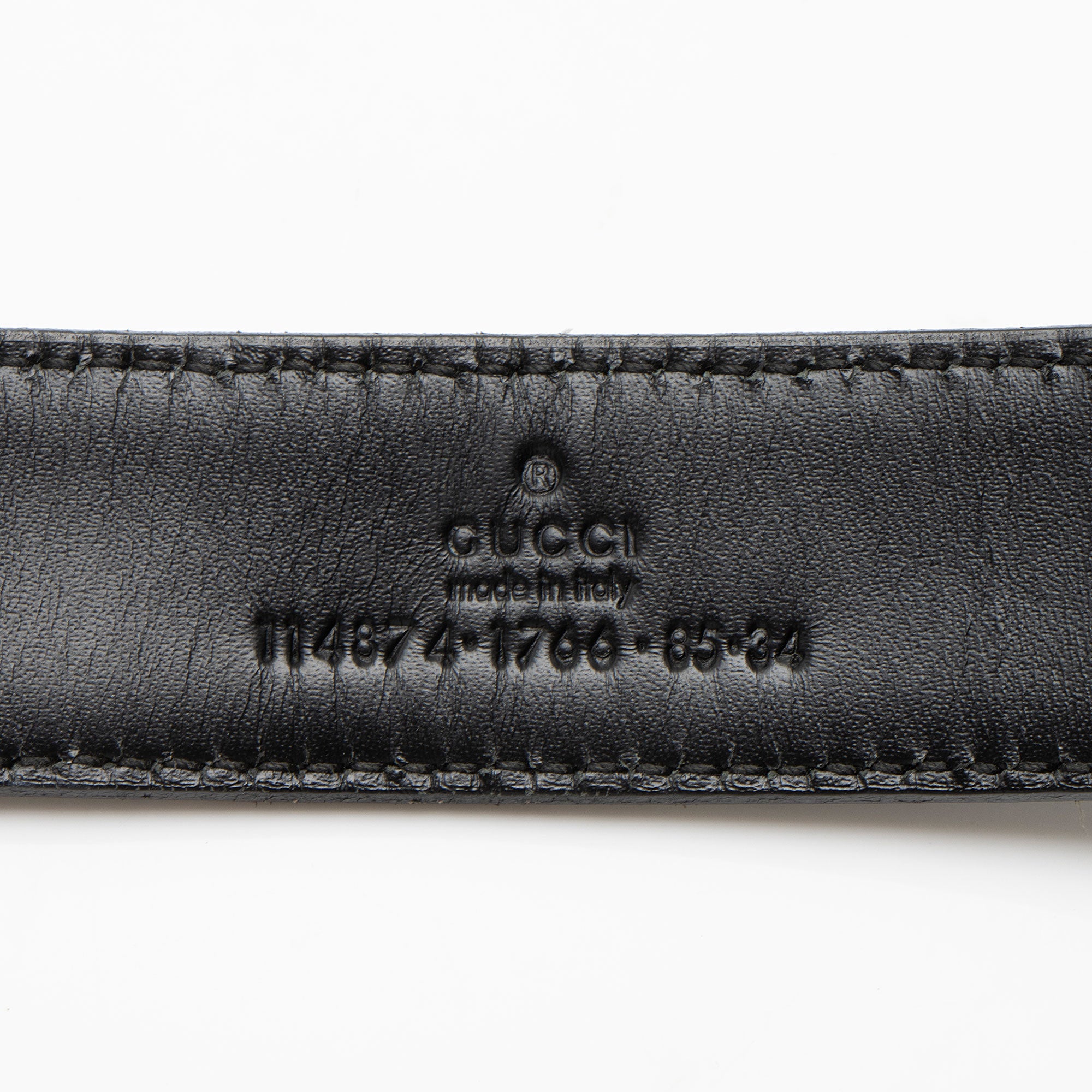 Gucci GG Canvas Interlocking G Buckle Thin Belt - Size 34 / 85