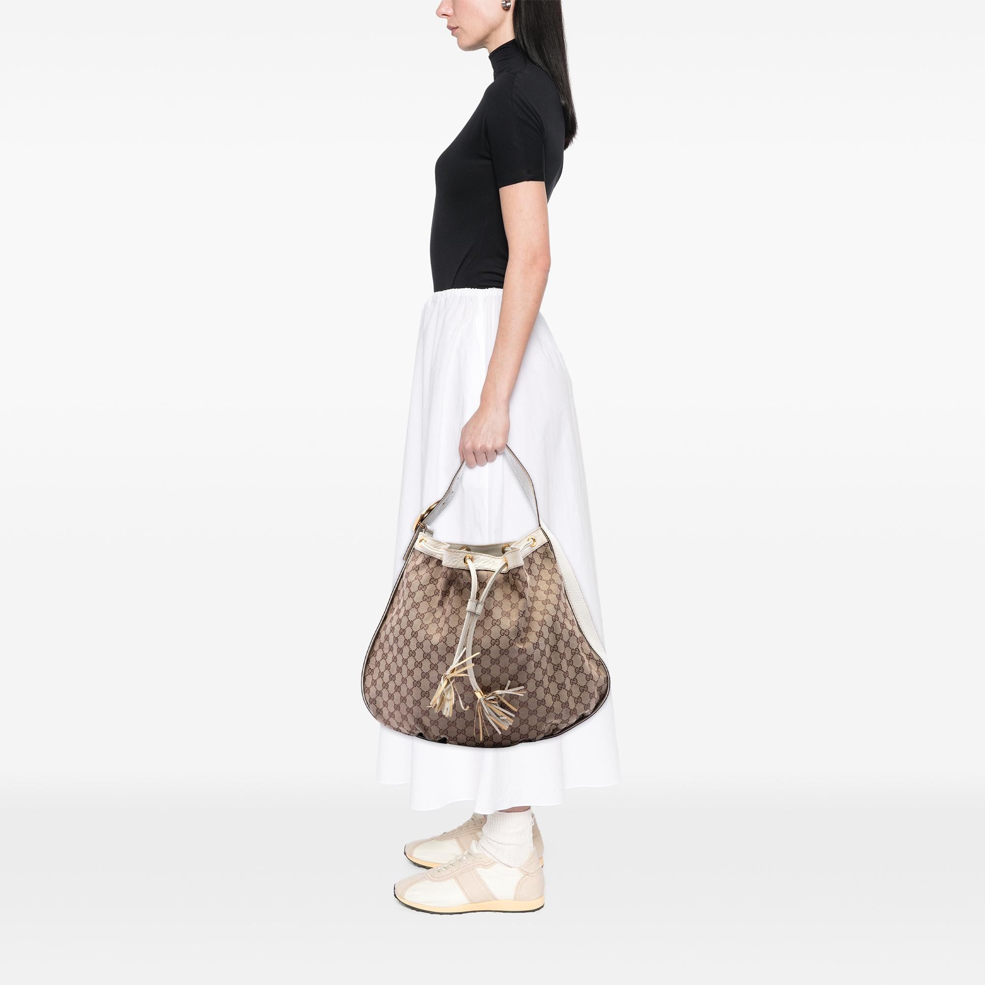 Gucci GG Canvas Interlocking Icon Drawstring Hobo