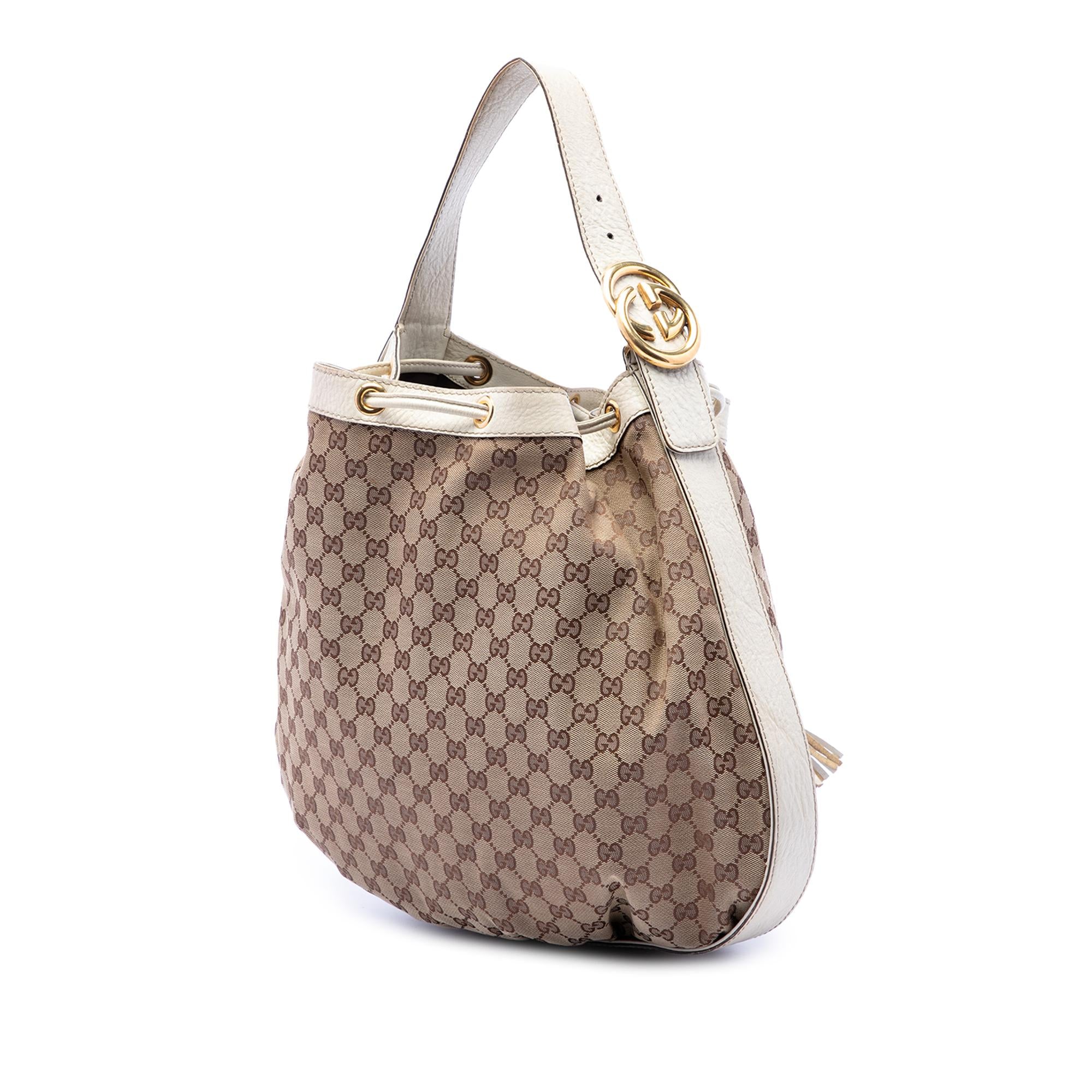 Gucci GG Canvas Interlocking Icon Drawstring Hobo