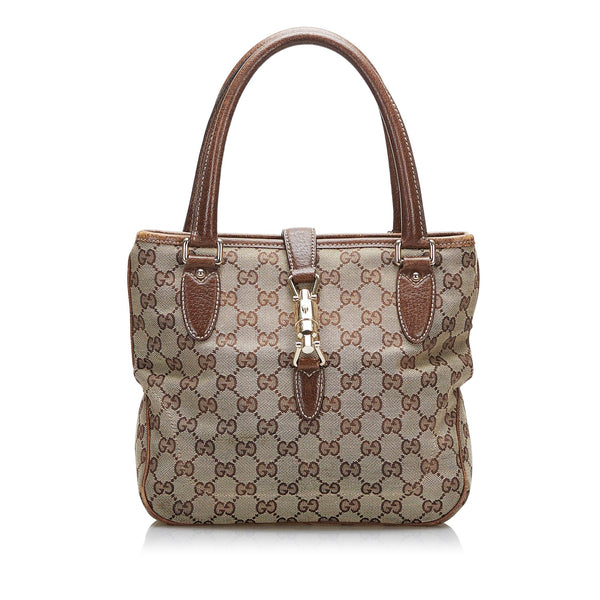 Gucci GG Canvas Jackie Piston Lock Handbag (SHG-oonzW2)