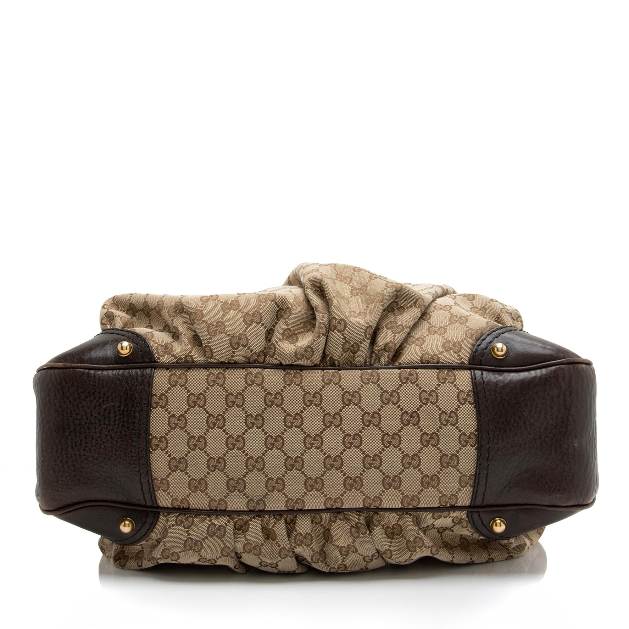Gucci GG Canvas Jockey Large Hobo (SHF-23522)