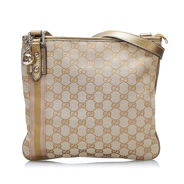 Gucci GG Canvas Jolicoeur Crossbody Bag (SHG-HuInJn)