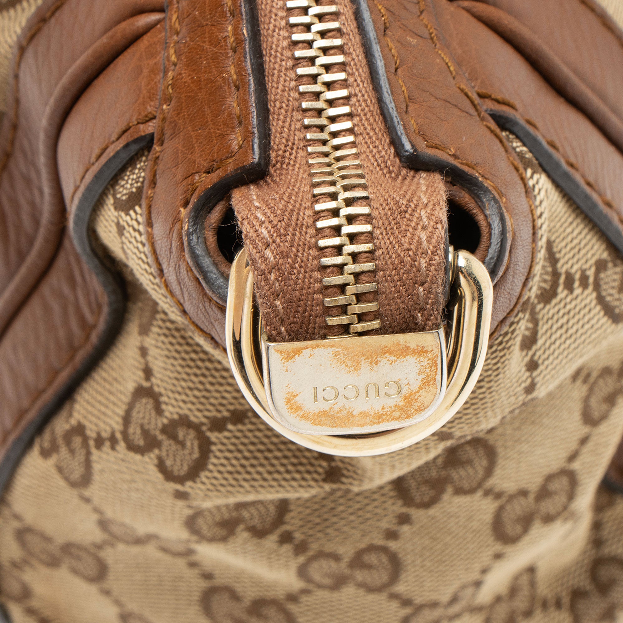 Gucci GG Canvas Leather Bella Tote