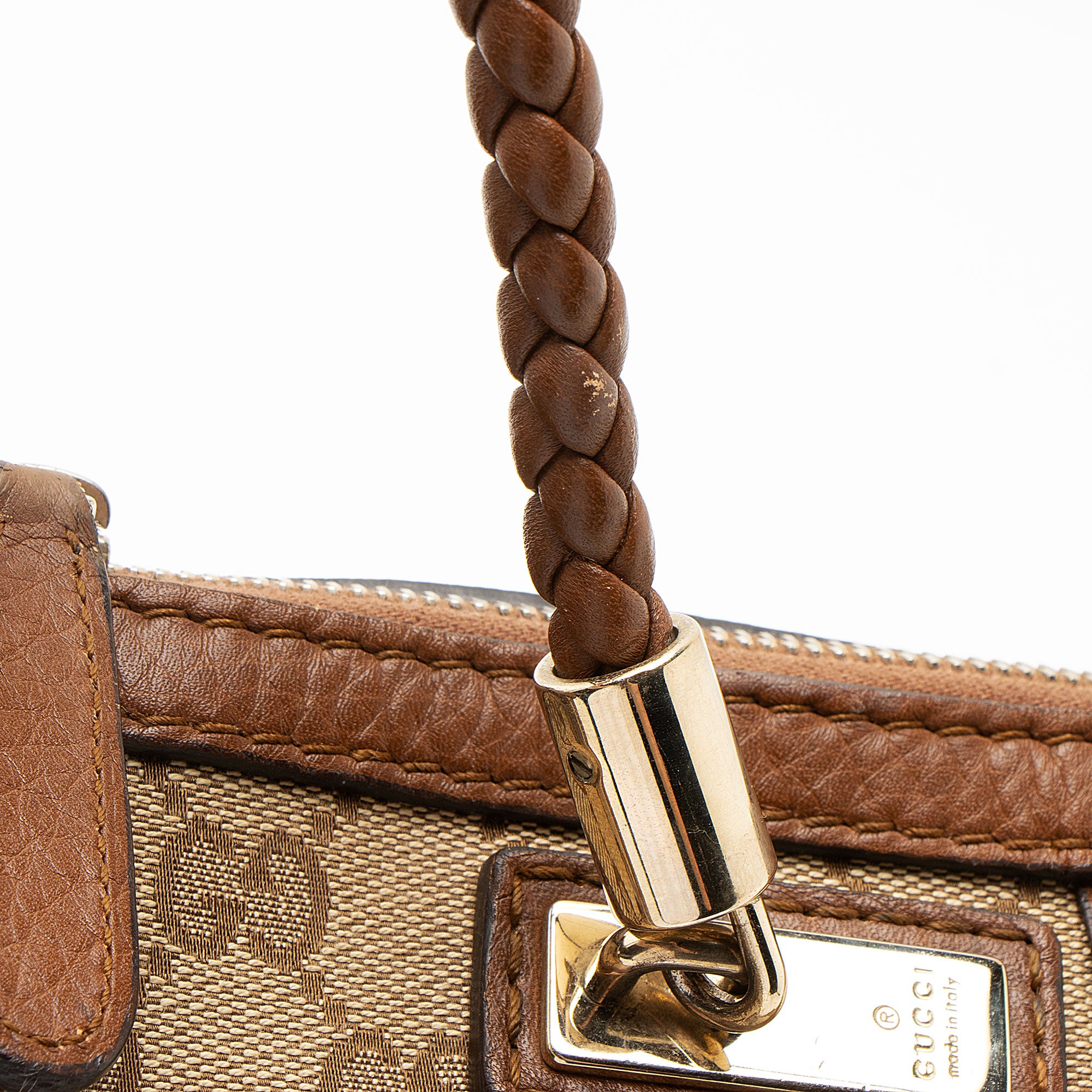 Gucci GG Canvas Leather Bella Tote