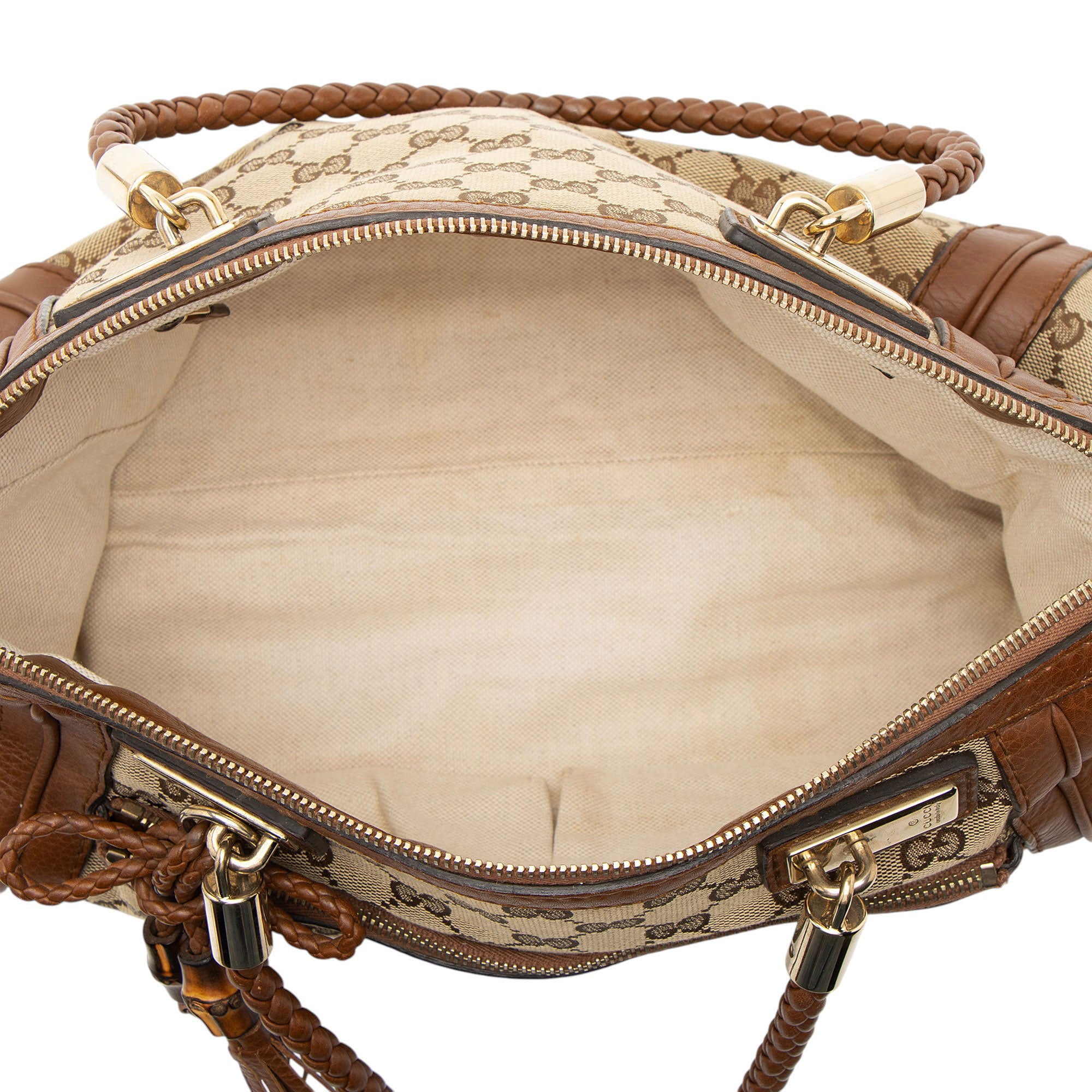 Gucci GG Canvas Leather Bella Tote
