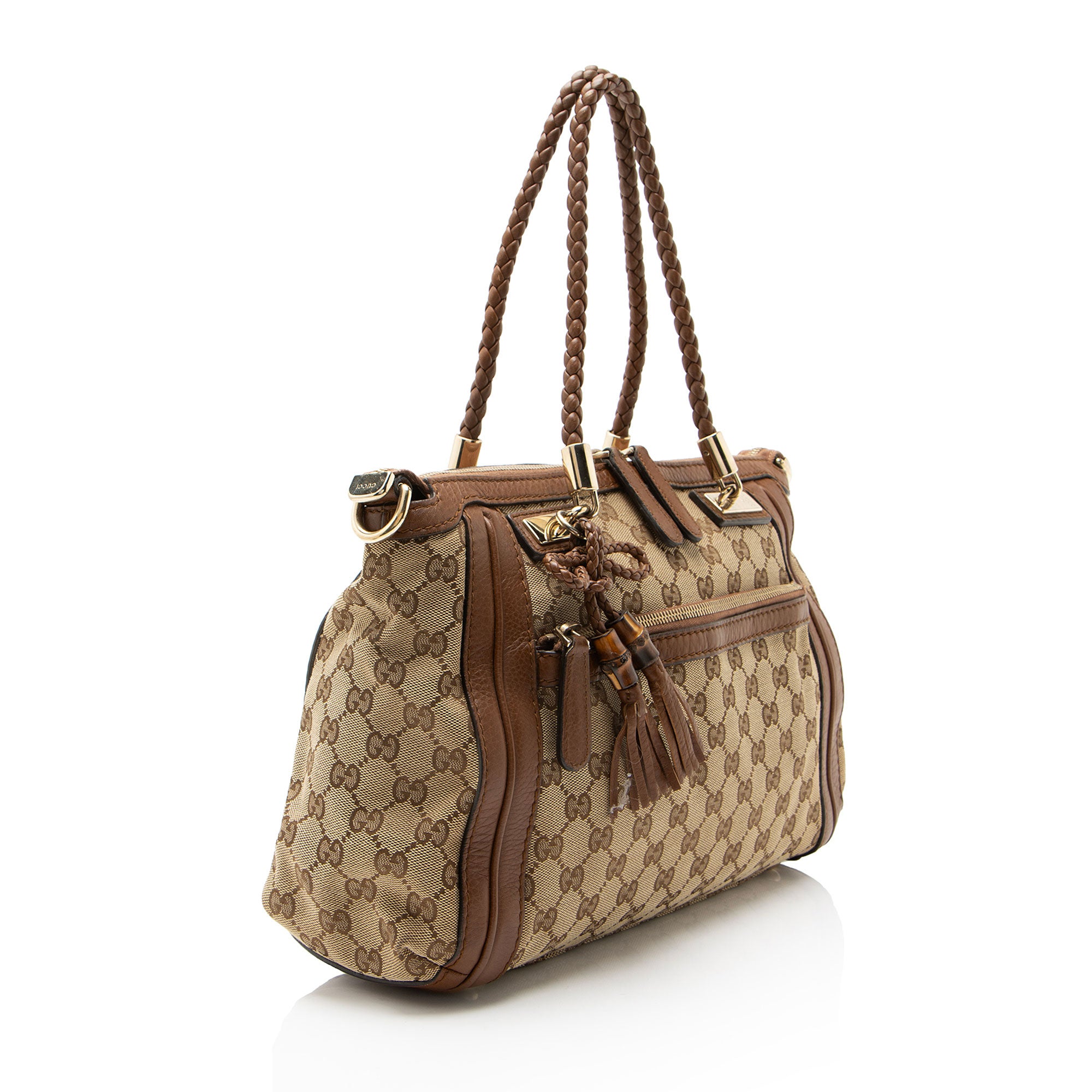 Gucci GG Canvas Leather Bella Tote