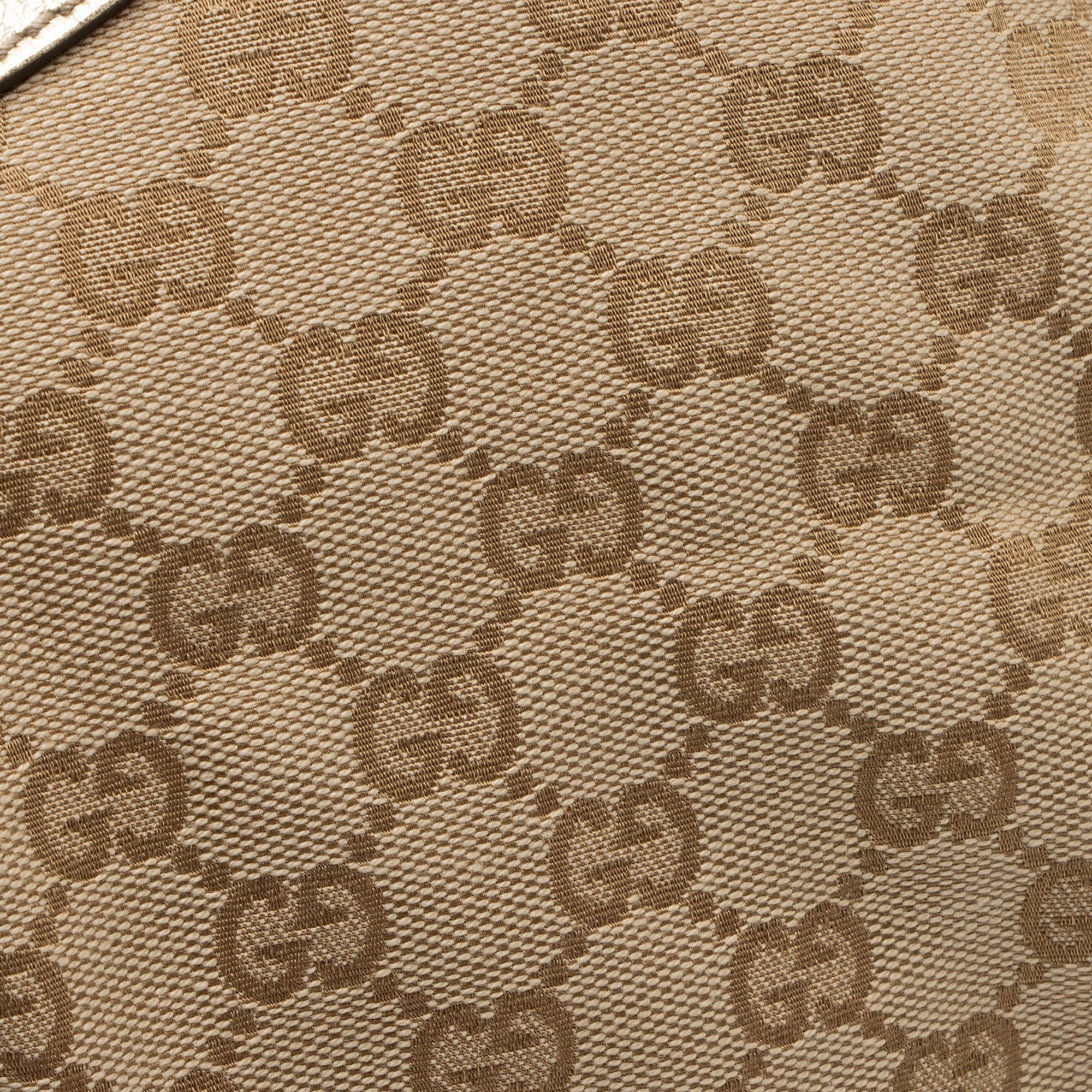 Gucci GG Canvas Metallic Leather D Ring Medium Hobo (SHF-hGJsEO)