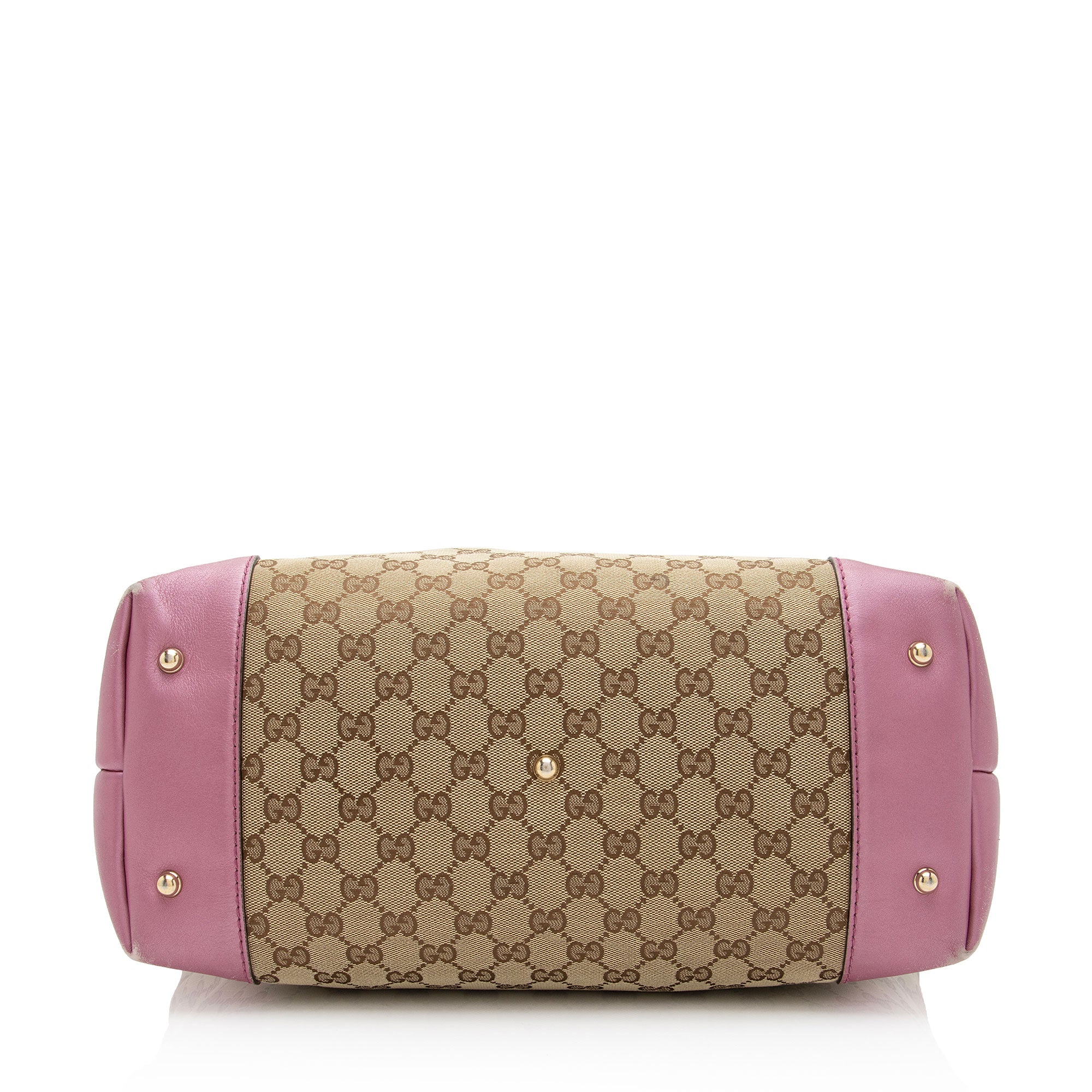 Gucci GG Canvas Metallic Leather Heart Bit Charm Medium Tote (SHF-5MJYxM)