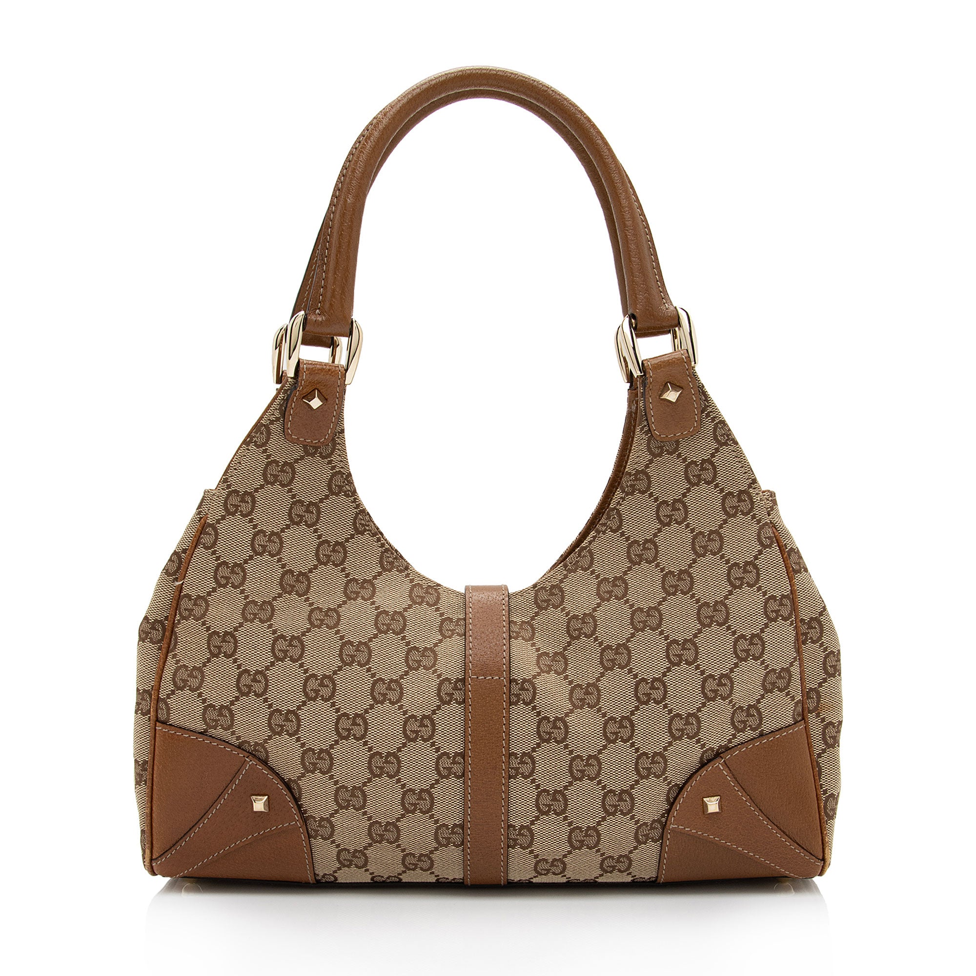 Gucci GG Canvas Nailhead Bardot Shoulder Bag (SHF-cXQEhI)