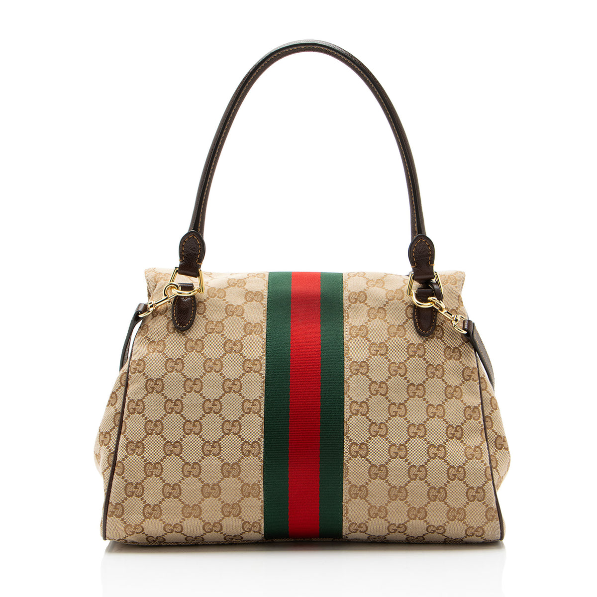 Gucci GG Canvas Horsebit Paparazzo Medium Top Handle