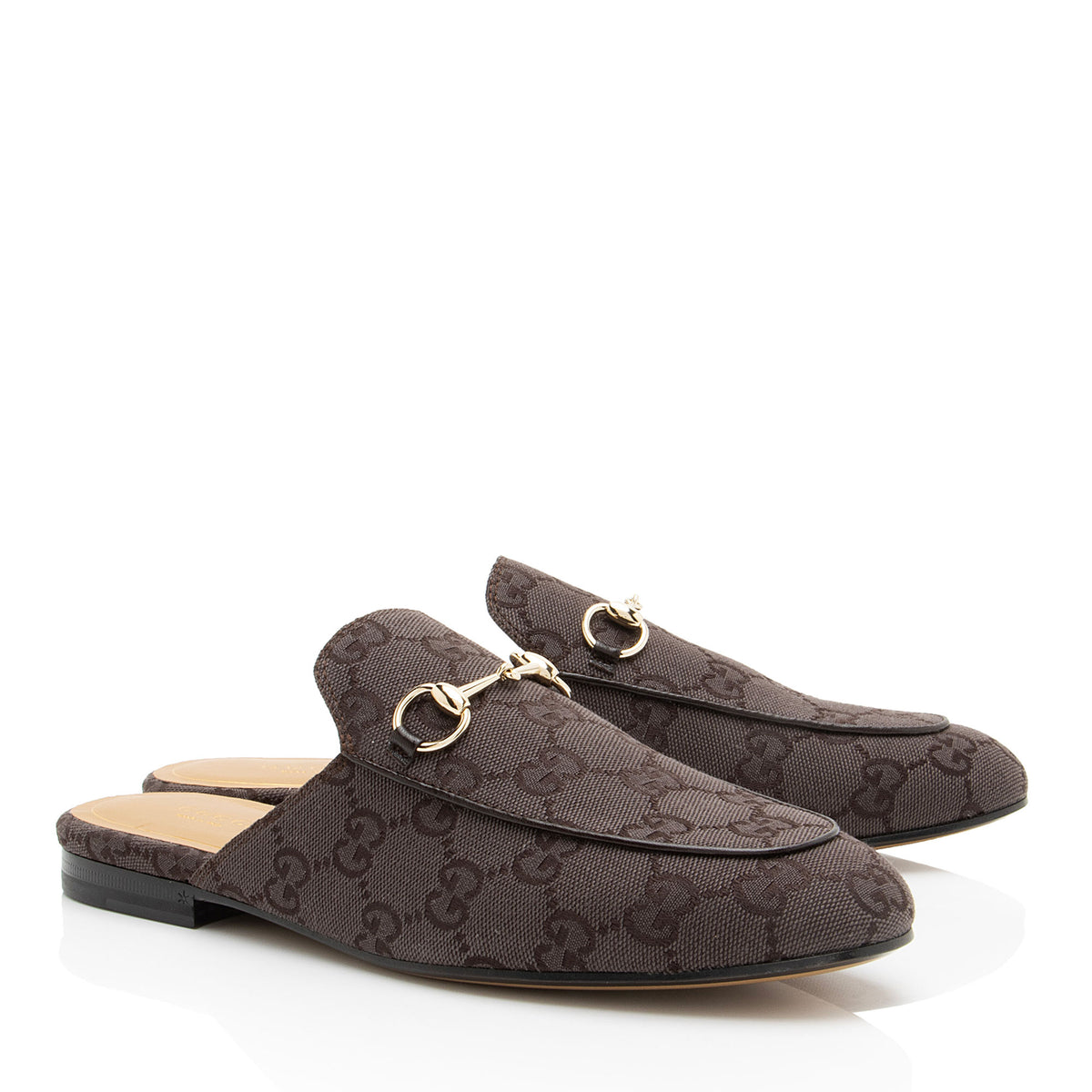 Gucci GG Canvas Princetown Mules - Size 8 / 38