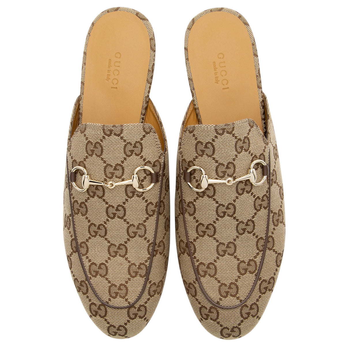 Gucci GG Canvas Princetown Mules - Size 9.5 / 39.5