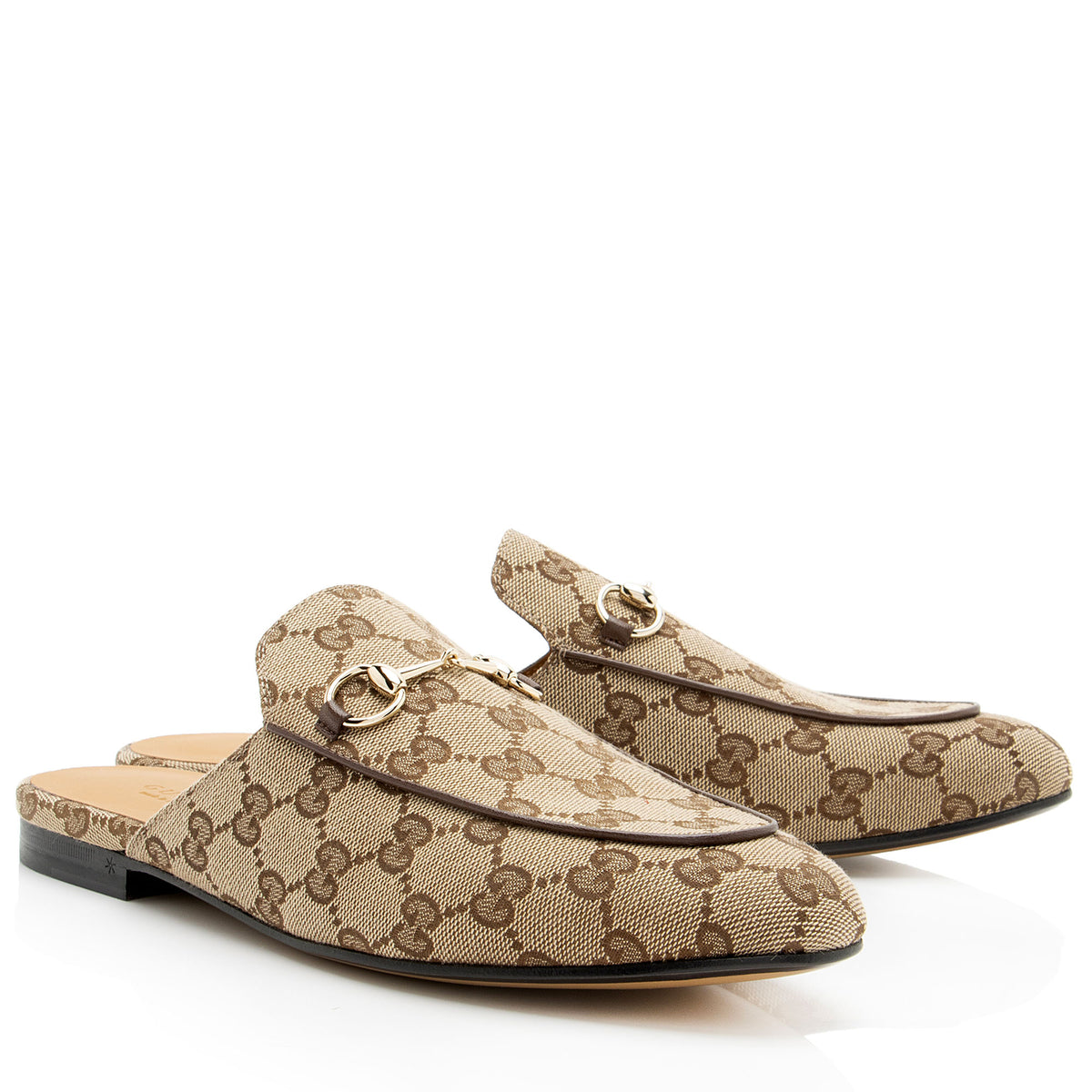 Gucci GG Canvas Princetown Mules - Size 9.5 / 39.5