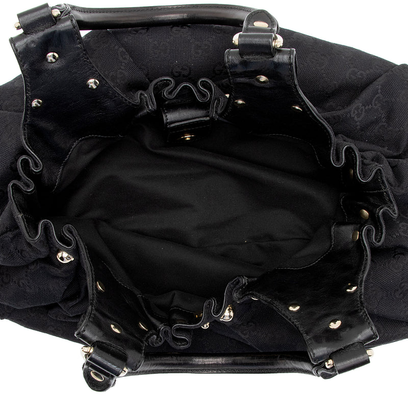Gucci GG Canvas Studded Pelham Small Shoulder Bag (SHF-0I65Ea)