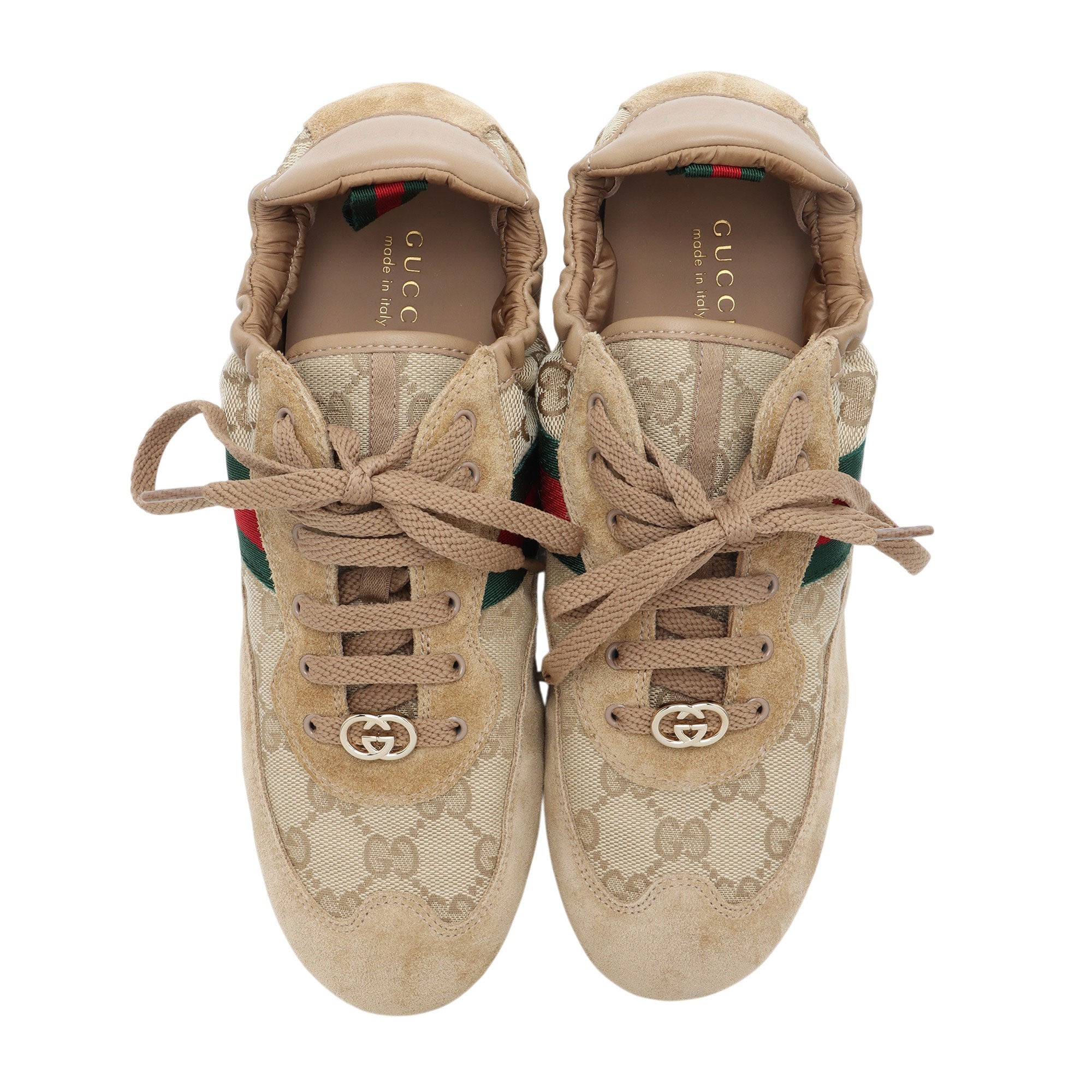 Gucci GG Canvas Suede Shift Sneakers - Size 9 / 39