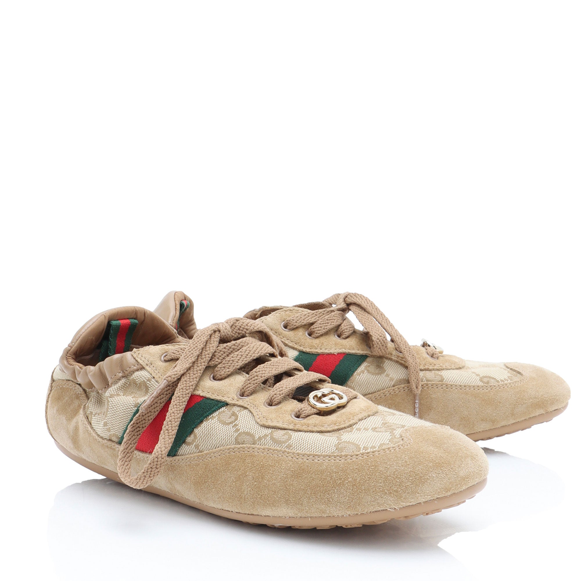Gucci GG Canvas Suede Shift Sneakers - Size 9 / 39