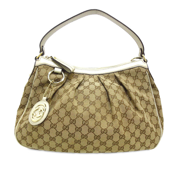Gucci GG Canvas Sukey Shoulder Bag (SHG-BEWwh3)