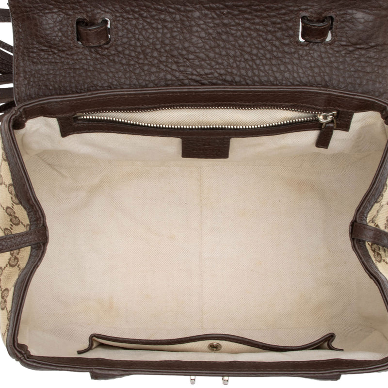Gucci GG Canvas Techno Horsebit Top Handle Shoulder Bag (SHF-M1IDuu)