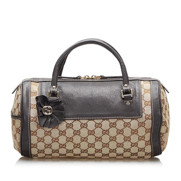 Gucci GG Canvas Trophy Handbag (SHG-4YAF0E)