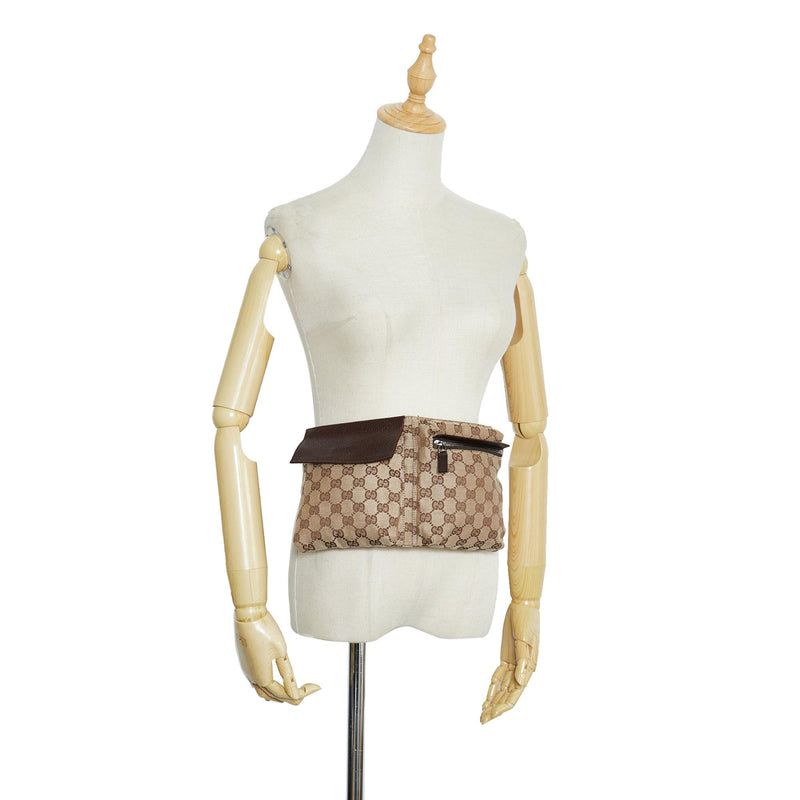 Gucci GG Canvas Twin Pocket Belt Bag (SHG-CLPfEq)