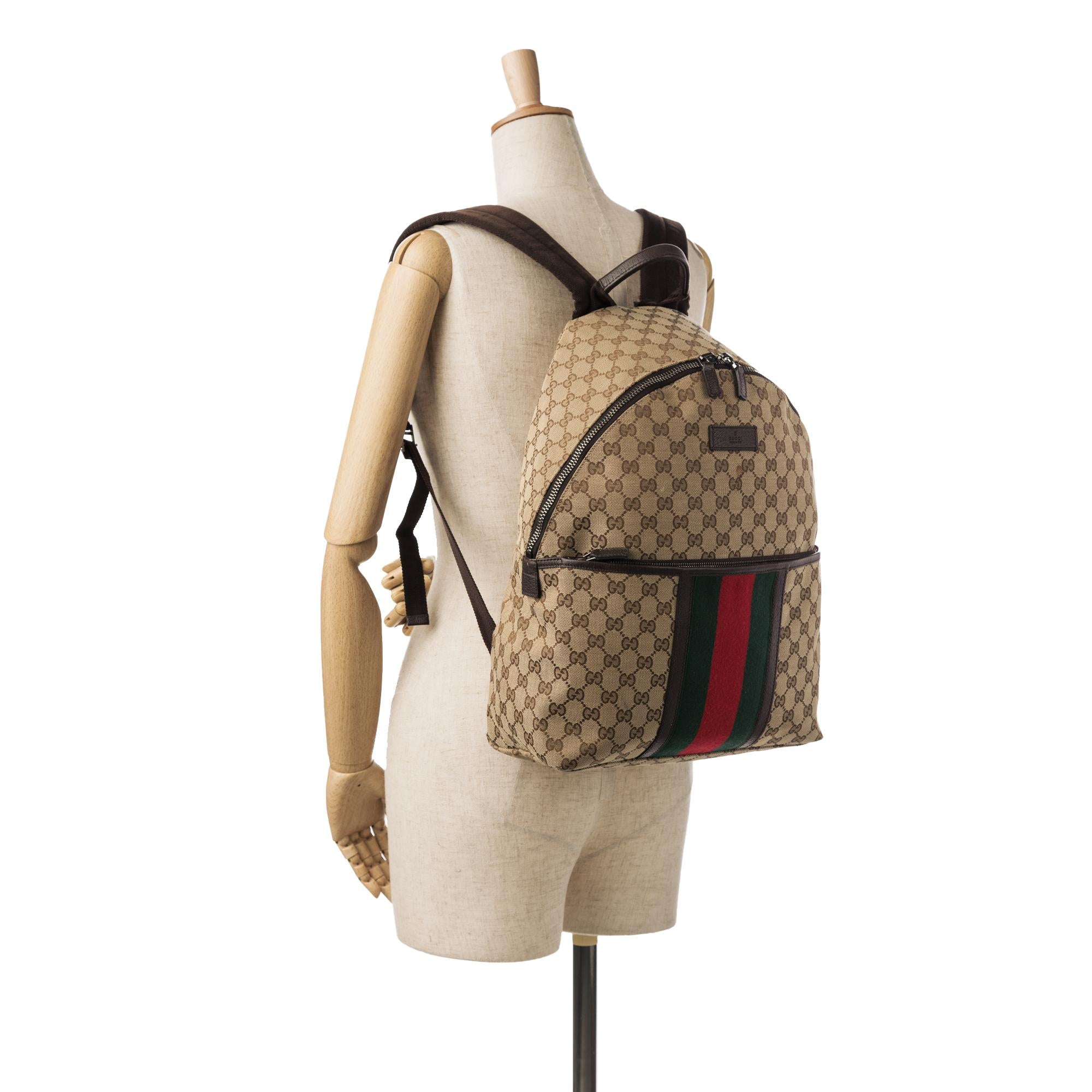 Gucci GG Canvas Web Backpack (SHG-HGdiCa)