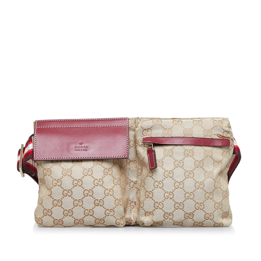 Gucci GG Canvas Web Double Pocket Belt Bag (SHG-AZ2VIh) – LuxeDH