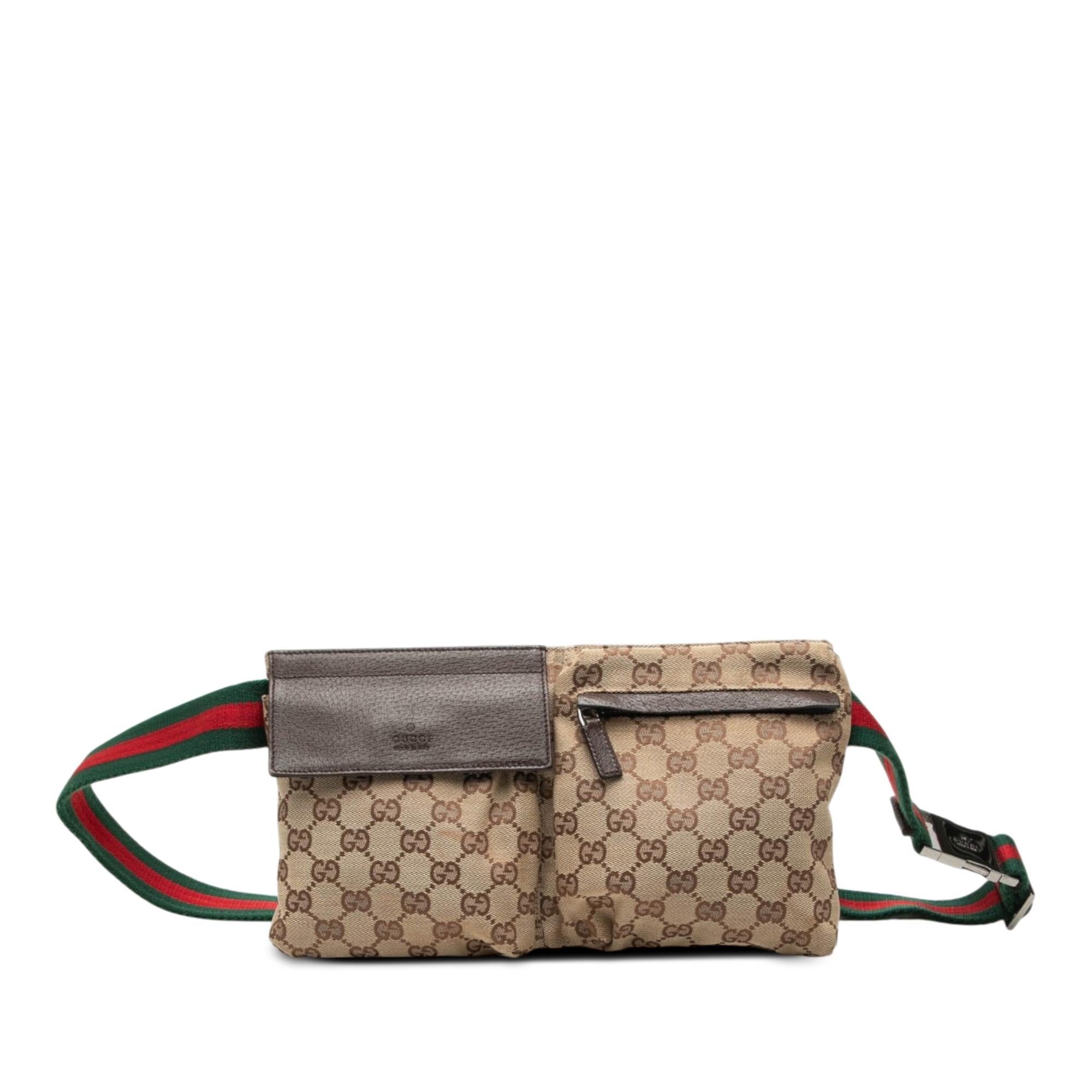 Gucci GG Canvas Web Double Pocket Belt Bag