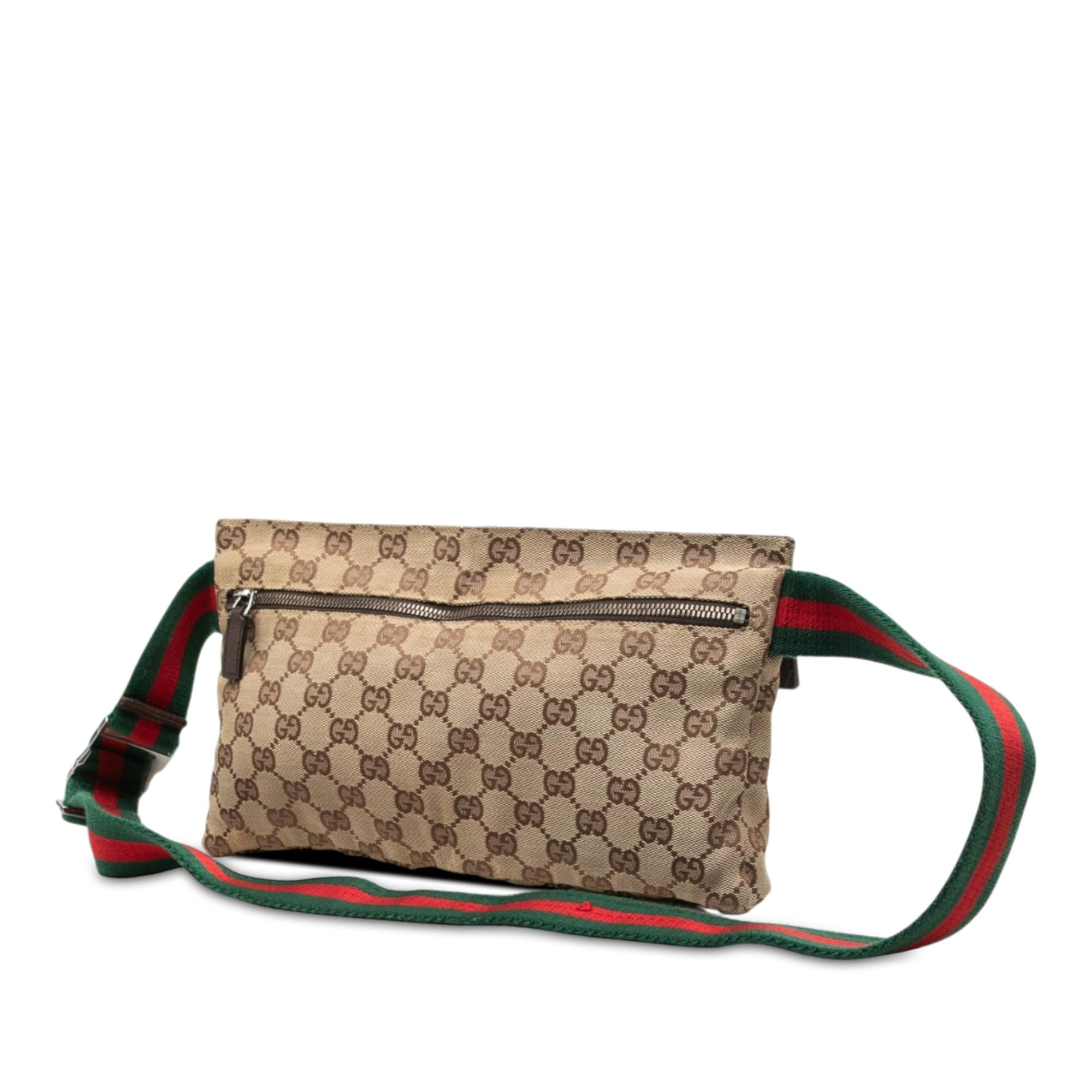 Gucci GG Canvas Web Double Pocket Belt Bag